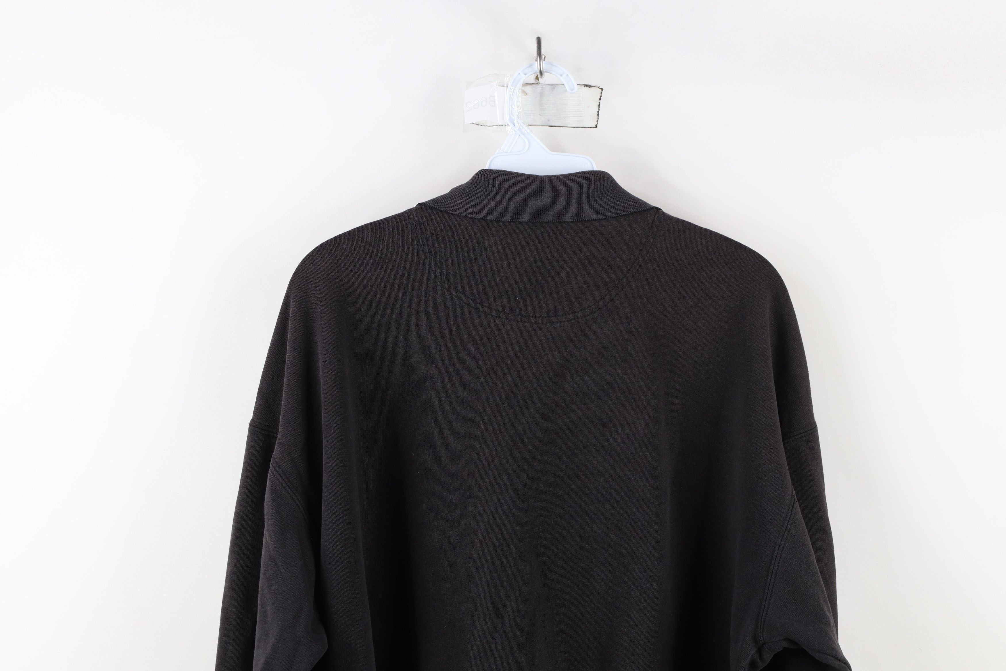 Vintage Vintage 90s Streetwear Collared Pullover Sweatshirt Black Size US L / EU 52-54 / 3 - 12 Thumbnail