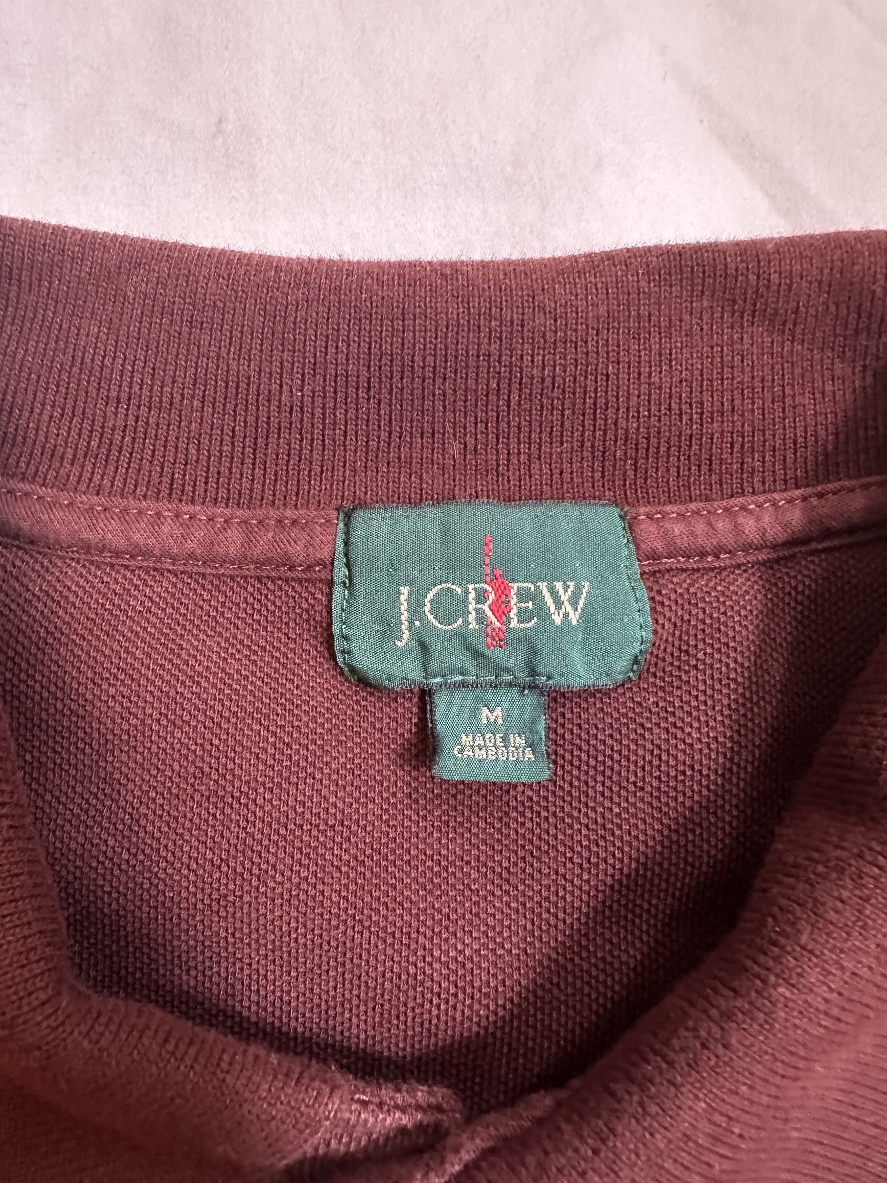 J.Crew Burgundy long sleeve pique polo Size US M / EU 48-50 / 2 - 3 Thumbnail