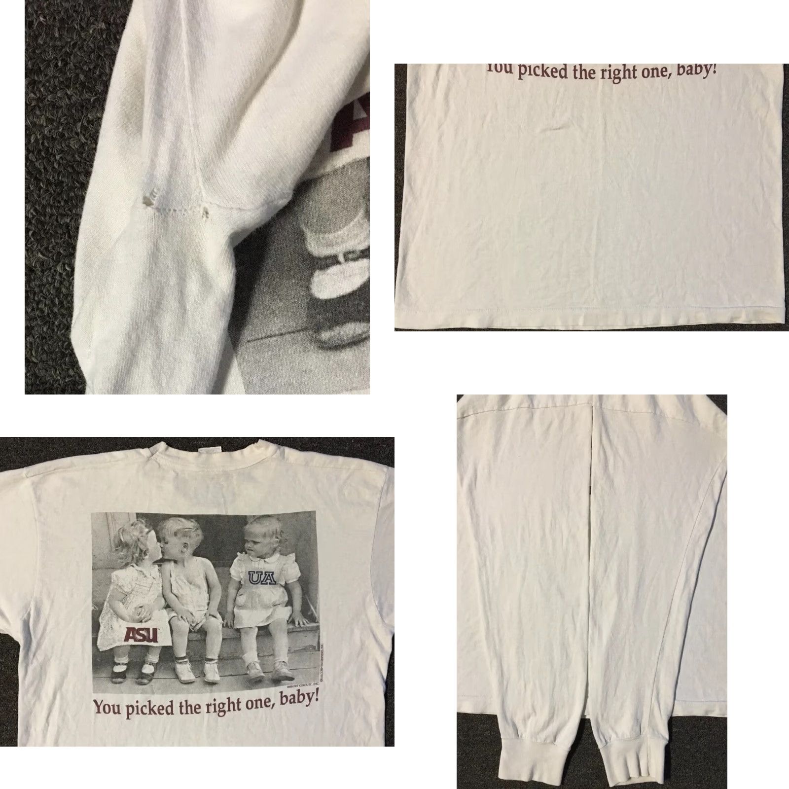 Vintage VINTAGE ASU Right Choice Shirt M White 90s Striped Long Sleeve Shirt Mens Grunge Humor University Sun Devils USA USA Size US M / EU 48-50 / 2 - 8 Thumbnail
