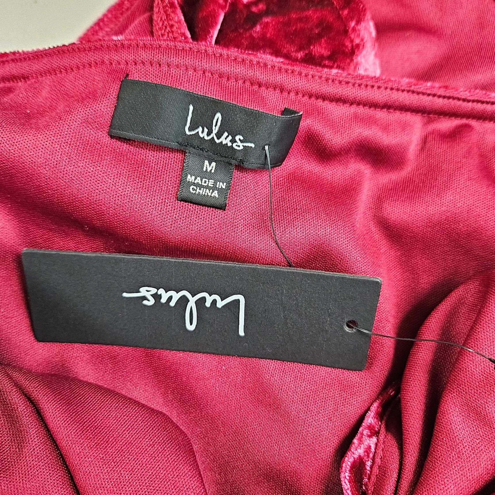 Lulus Lulus Womens Velvet Halter Bodysuit Size M Red Wine Crushed Velvet Sleeveless Adults Womens Size M / US 6-8 / IT 42-44 - 6 Thumbnail