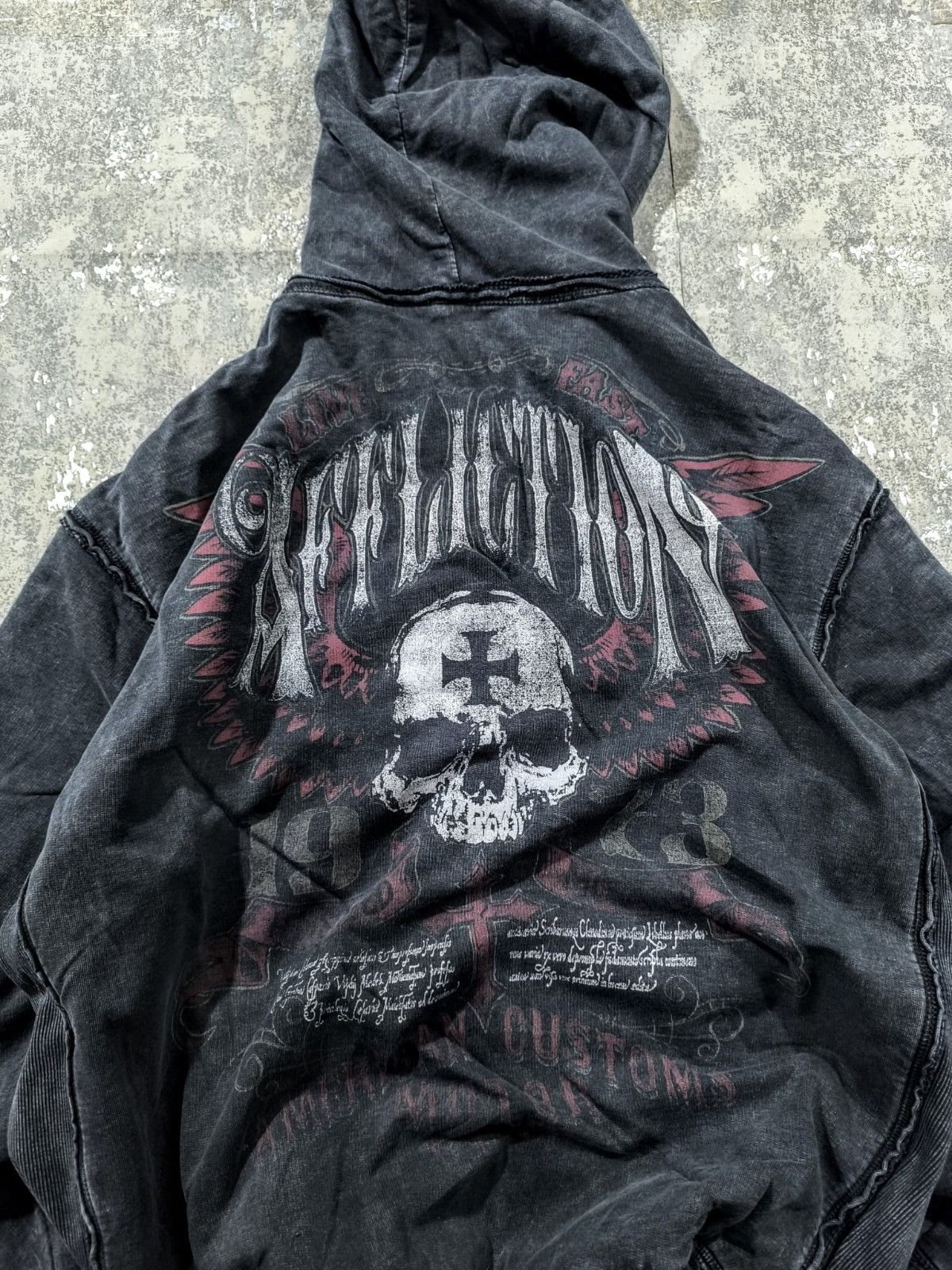 Affliction vtg affliction double sided 2XL hoodie Size US XXL / EU 58 / 5 - 7 Thumbnail