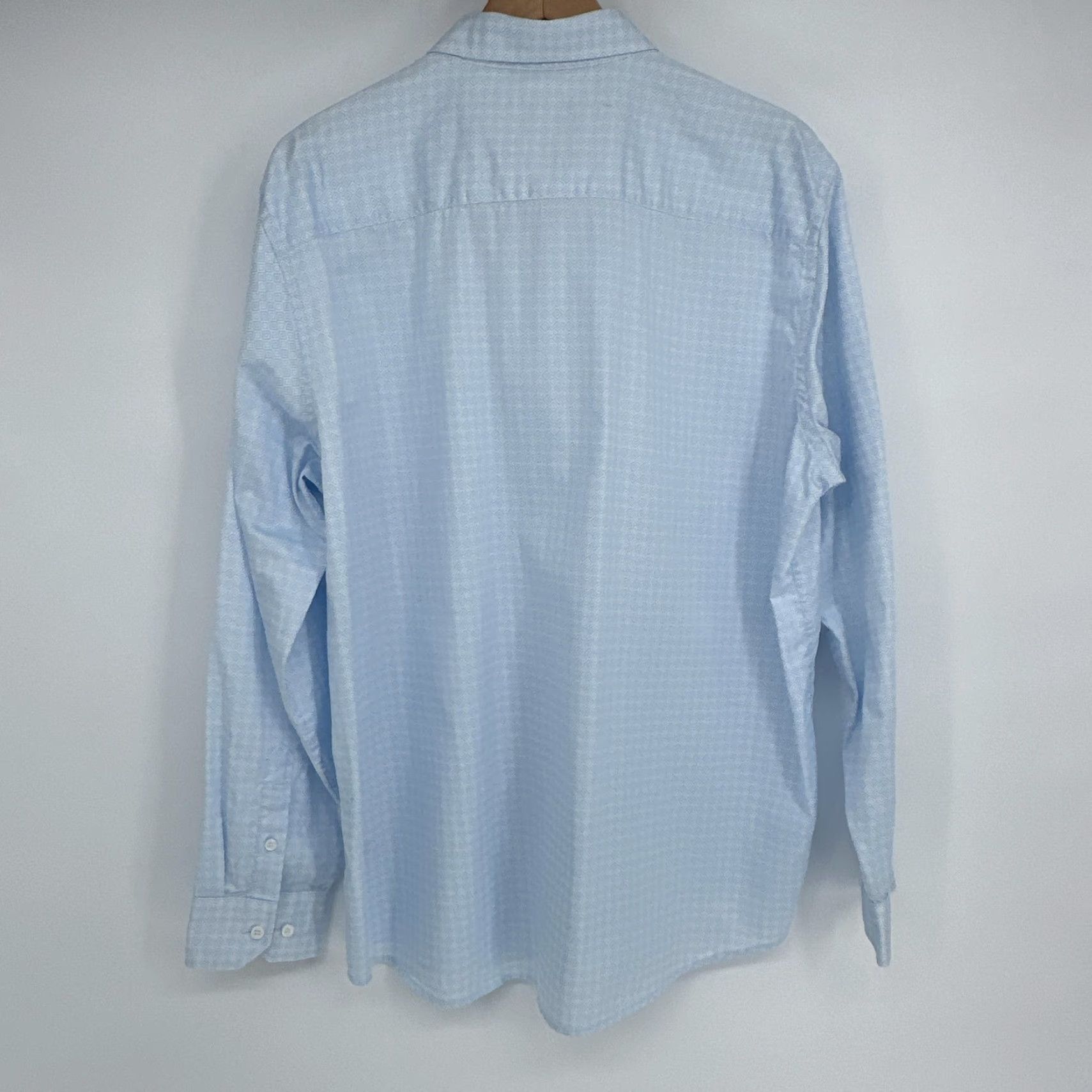 Johnston & Murphy Johnston & Murphy Shirt Adult XL Blue Geometric Cotton Button-Up Pockets Mens Size US XL / EU 56 / 4 - 7 Thumbnail