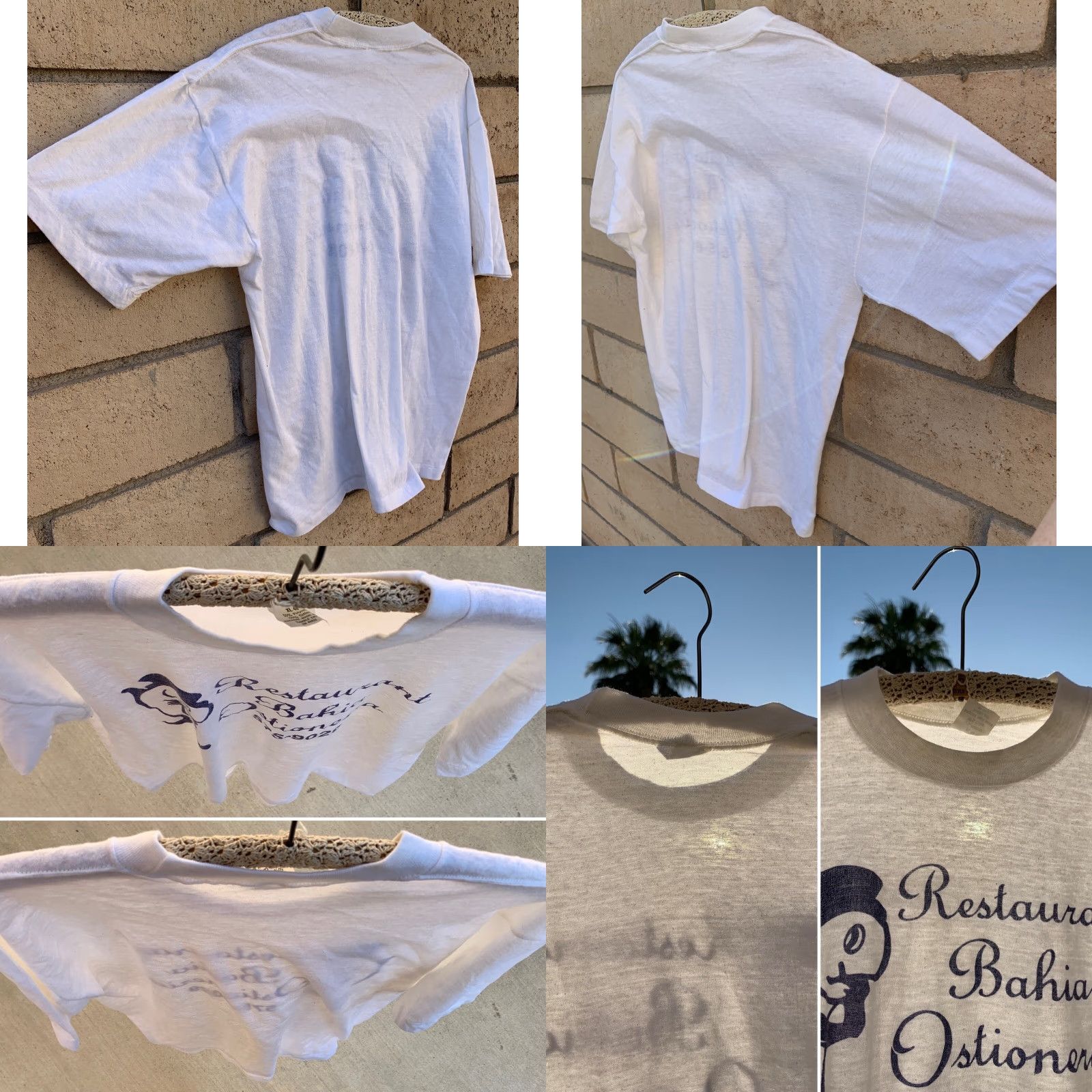 Vintage VINTAGE Signal T-Shirt Mens Short Sleeve White 46 XL RN 46831 Restaurant Bahia Ostioneria Fish Single Stitch Size US XL / EU 56 / 4 - 9 Thumbnail