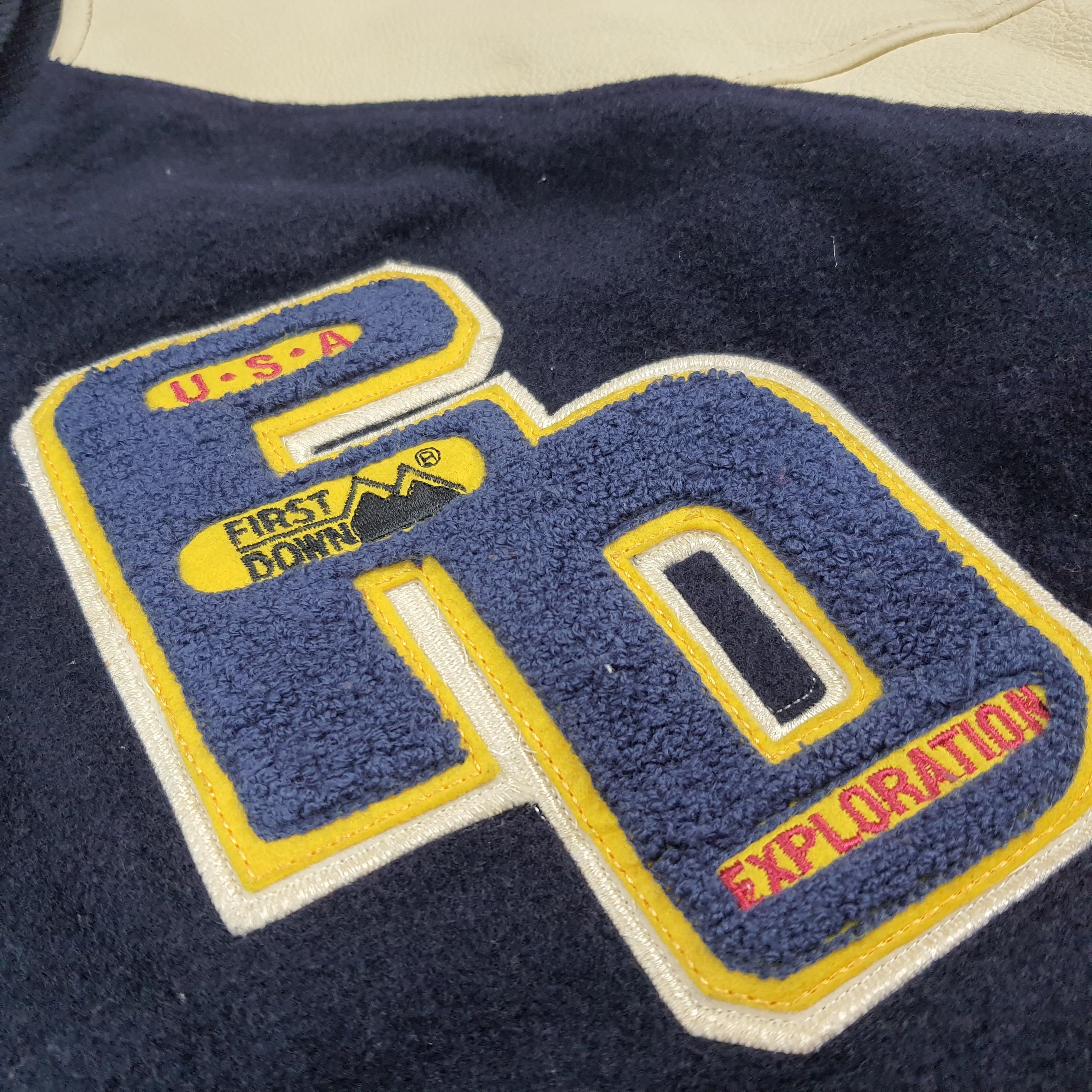 Vintage Vintage First Down Exploration USA Letterman Jacket C291N34 Size US L / EU 52-54 / 3 - 4 Thumbnail
