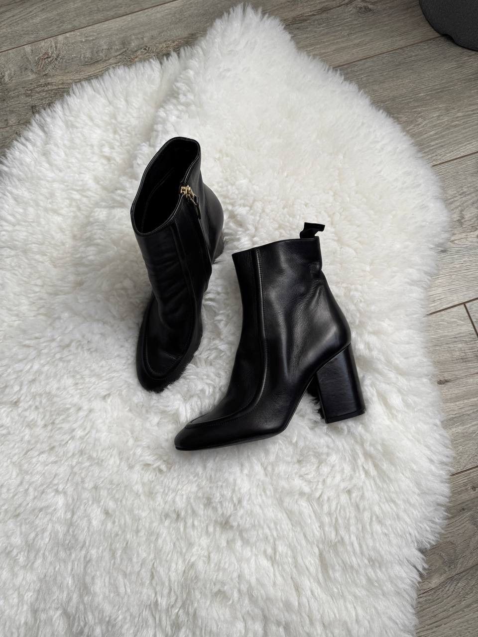 Jil Sander JIL SANDER leather black boots heels Size US 7 / IT 37 - 1 Thumbnail