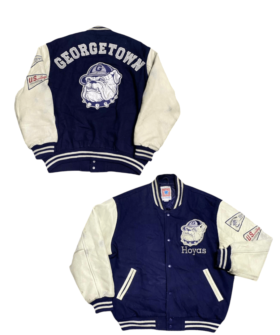 Vintage Vintage Georgetown Hoyas Varsity leather Jacket Size US L / EU 52-54 / 3 - 1 Thumbnail