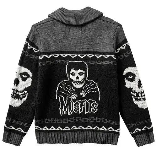 VIBE Gothic Ghost Pattern Sweater Knit Top Loose Long Size US M / EU 48-50 / 2 - 2 Thumbnail