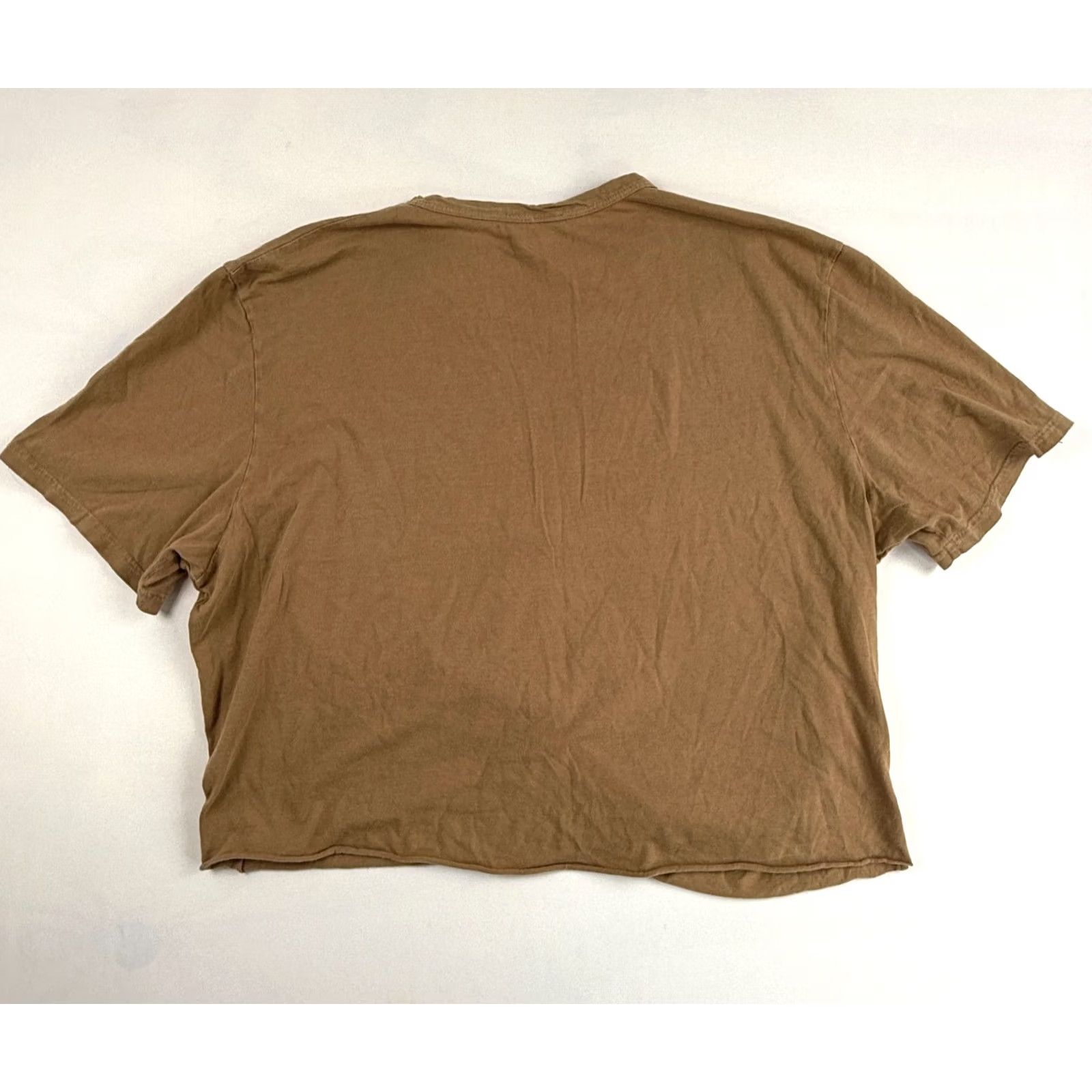 Vintage Filth Mart T-Shirt Womens XL Cropped Short Sleeve Brown KnIT Cotton Marfa Texas El Cosmico Vintage? Size XL / US 12-14 / IT 48-50 - 6 Thumbnail