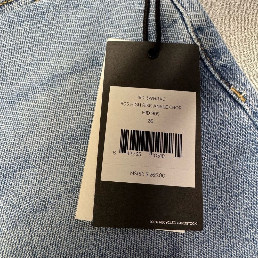 RE/DONE NWT New $265 RE/DONE 90's High Rise Ankle Crop Jeans In Mid Size 26" / US 2 / IT 38 - 6 Thumbnail