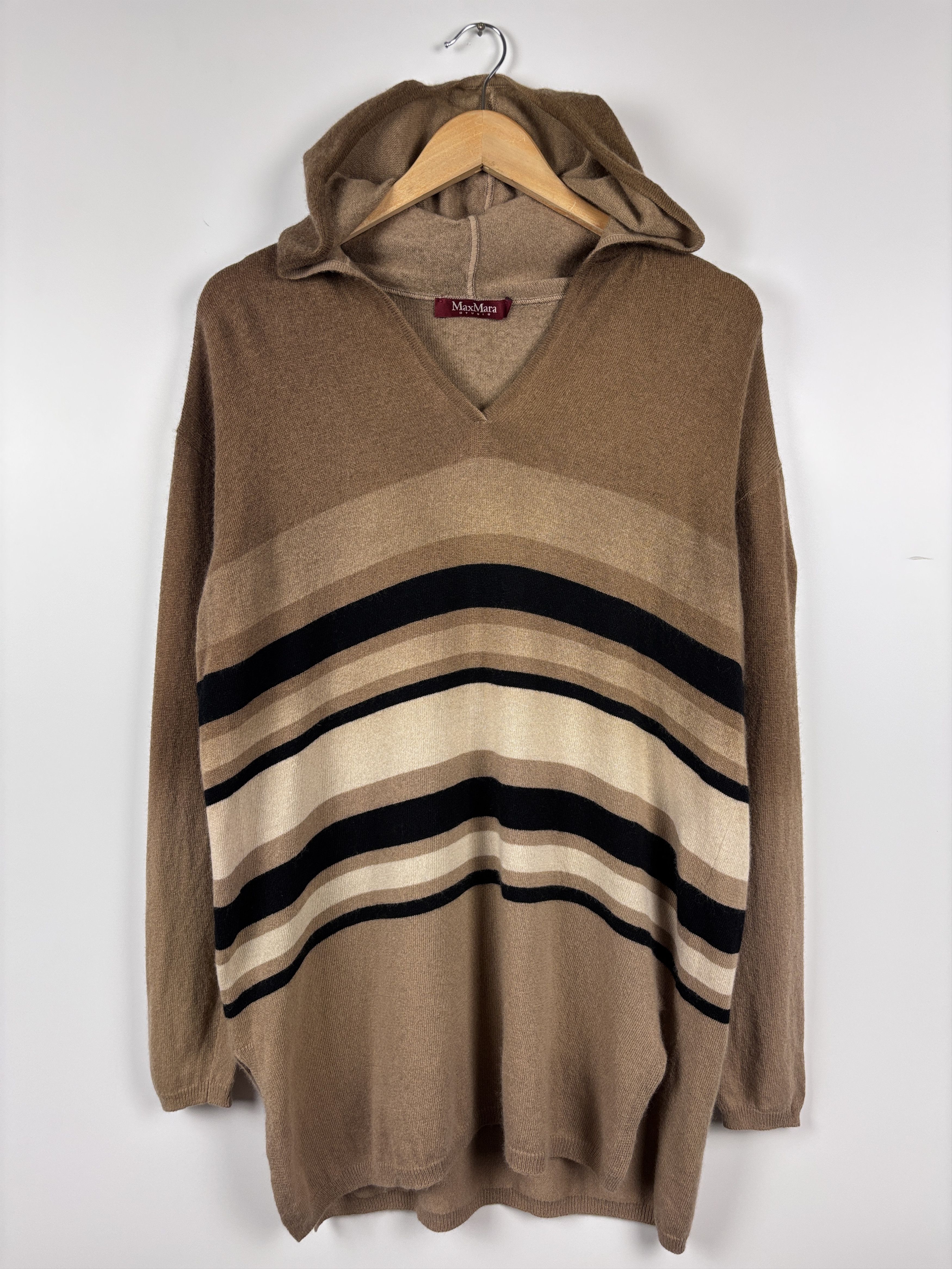 Max Mara × Weekend Max Mara Max Mara Studio Wool Hooded Sweater Dress Camel ~L-XL Size L / US 10 / IT 46 - 1 Thumbnail