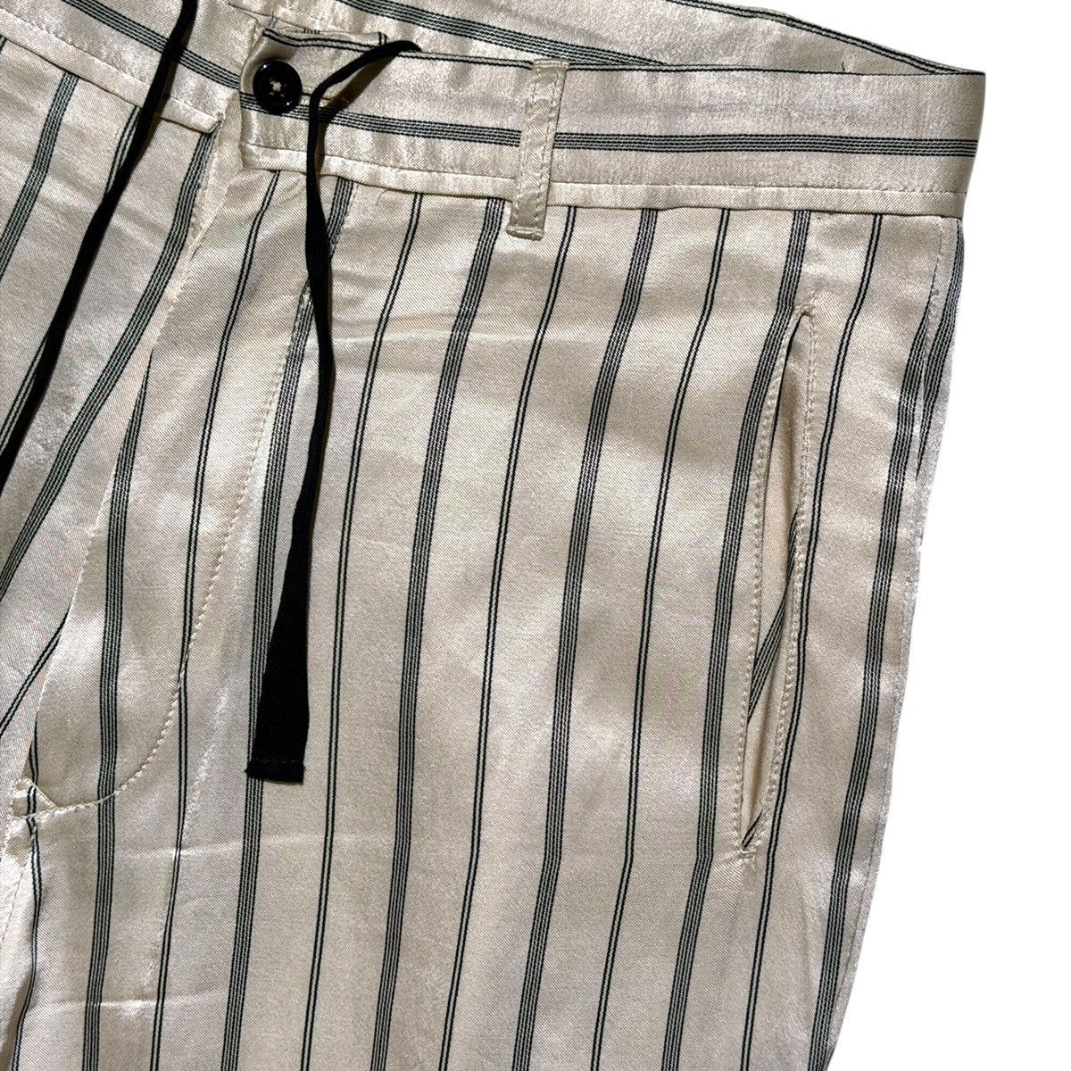 Ann Demeulemeester Striped silk/linen ecru trouser Size US 32 / EU 48 - 2 Thumbnail
