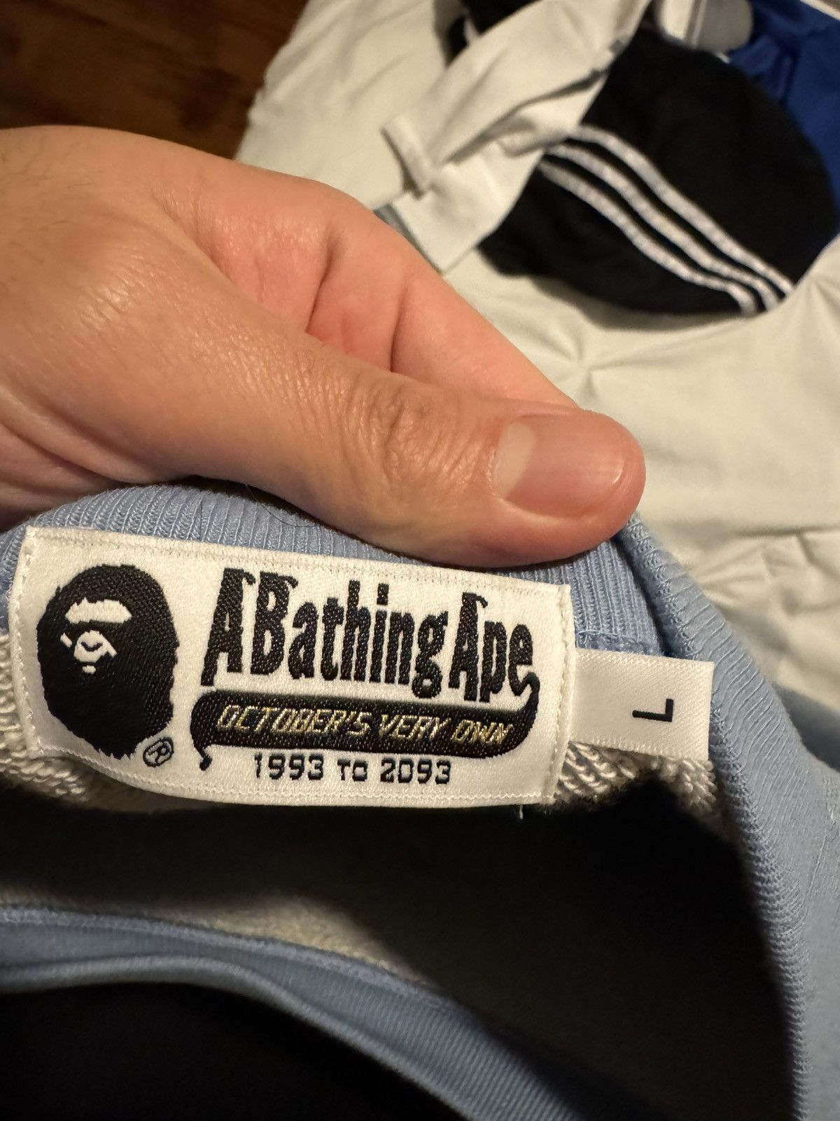 Bape × October's Very Own OVO x BAPE Denim Fleece College Crewneck Size US L / EU 52-54 / 3 - 6 Thumbnail