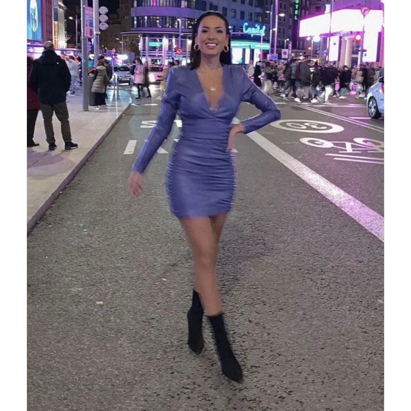 Zara ZARA BLOGGER FAVORITE FAUX LEATHER DRESS PURPLE Size S / US 4 / IT 40 - 11 Thumbnail