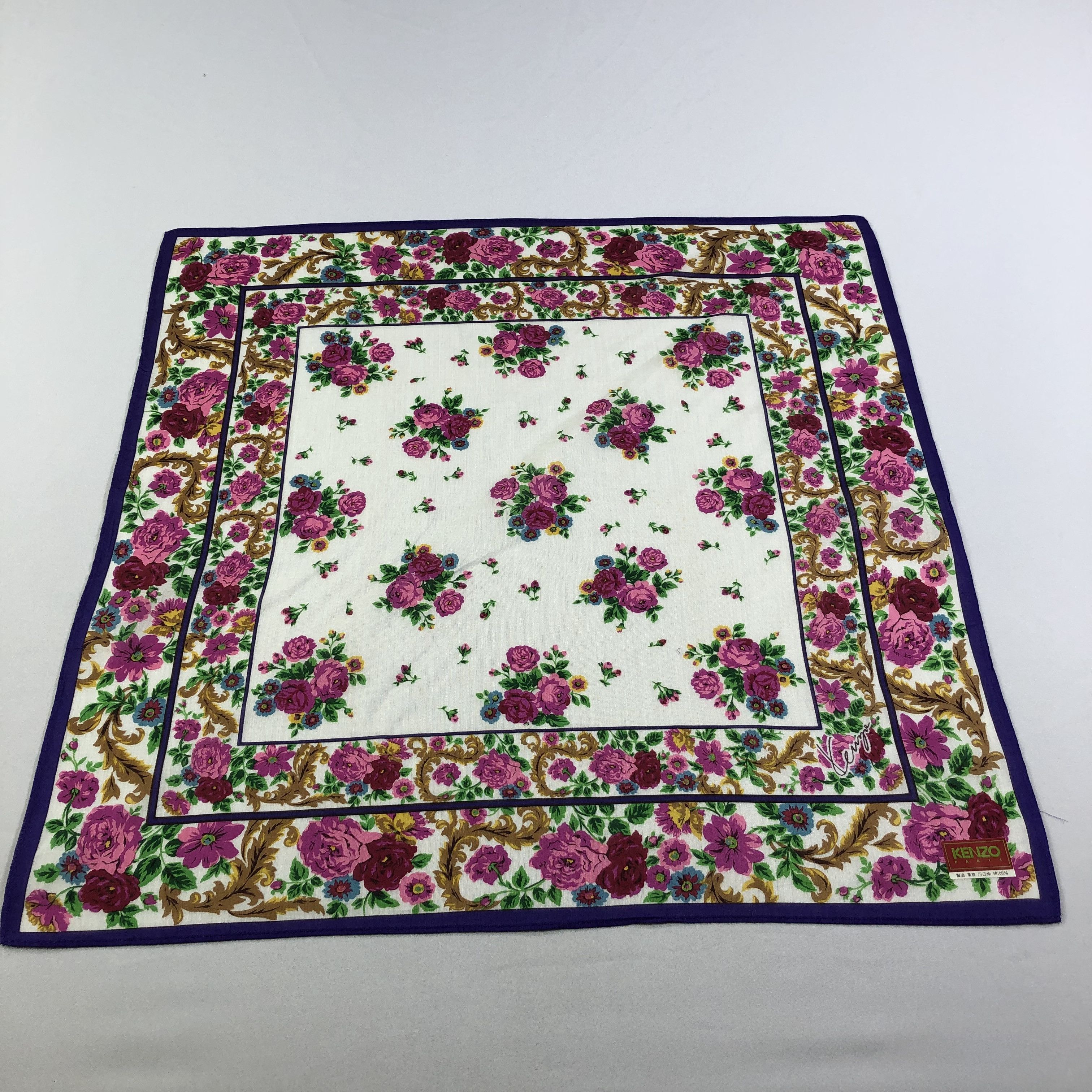 Kenzo Kenzo Floral Handkerchief Neckerchief Bandana H1920 Size ONE SIZE - 2 Thumbnail