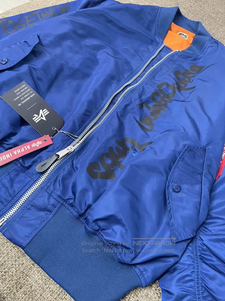Vetements Vetements Dark Blue Reversible Outline Flight Jacket Size US M / EU 48-50 / 2 - 4 Thumbnail