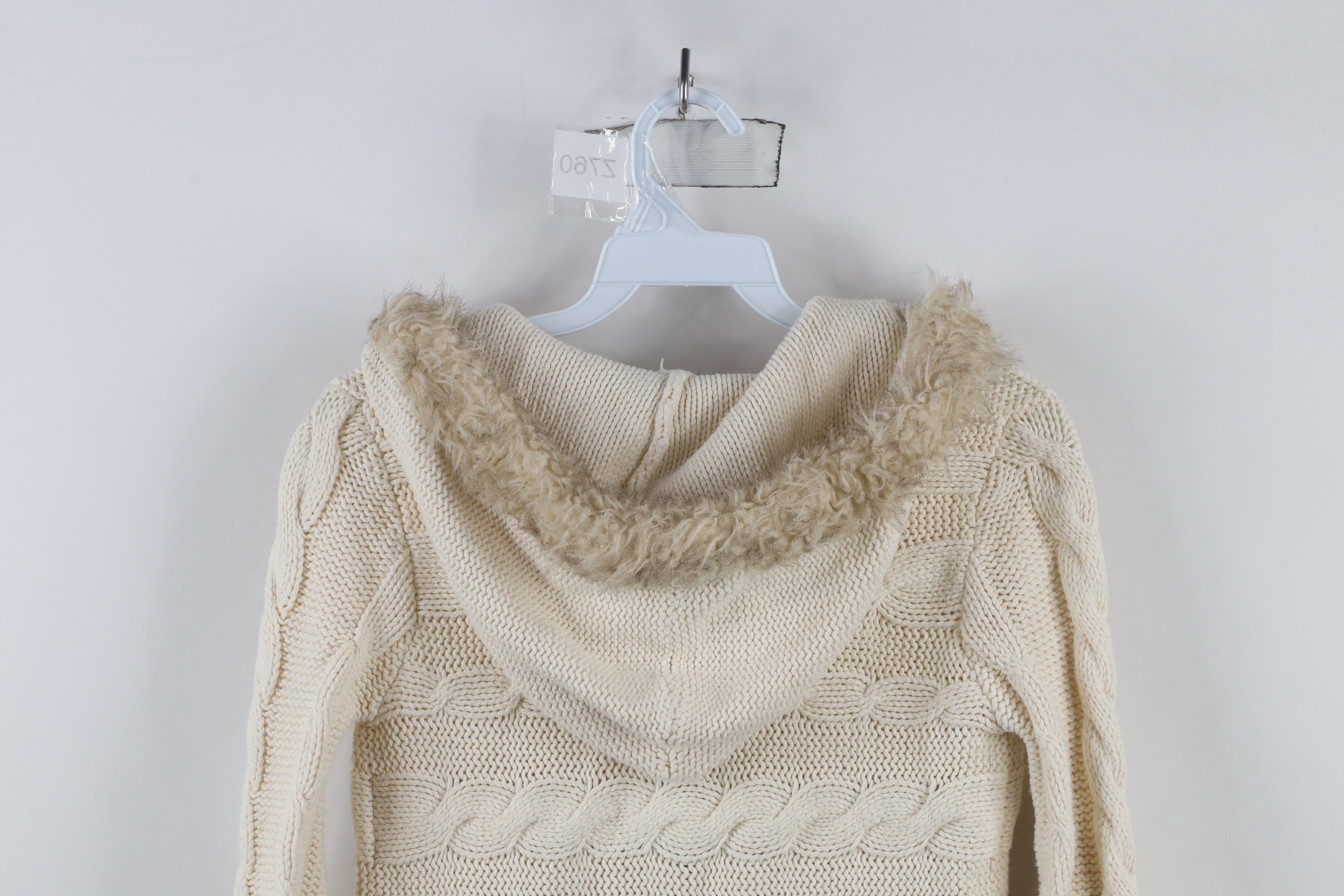 Old Navy × Vintage Vintage Y2K Babyoll Toggle Button Cable Knit Hoodie Sweater Size XL / US 12-14 / IT 48-50 - 9 Thumbnail