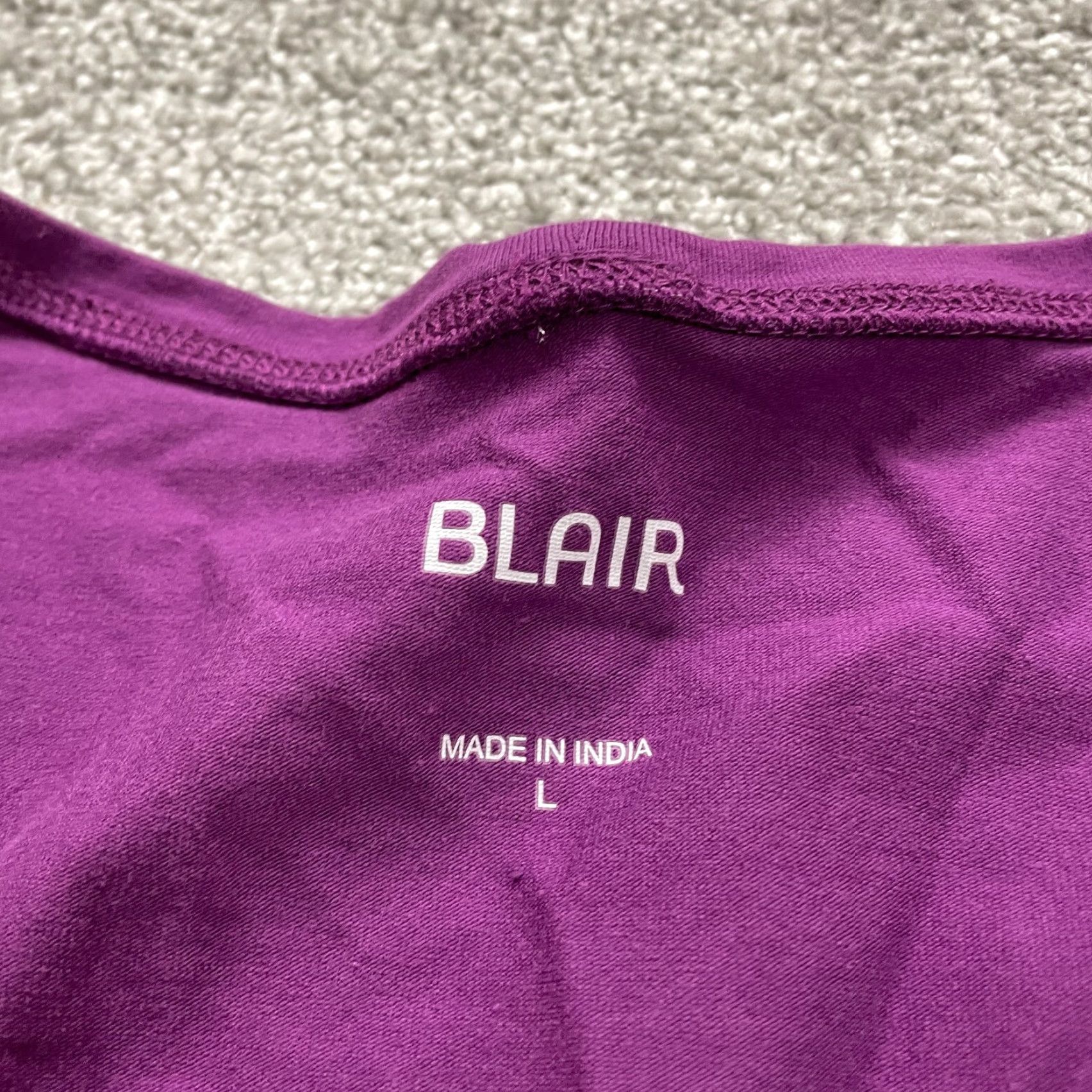 Blair Blair Basic T-Shirt Women's Large Purple Long Sleeve Scoop Neck Casual Top Size L / US 10 / IT 46 - 4 Thumbnail