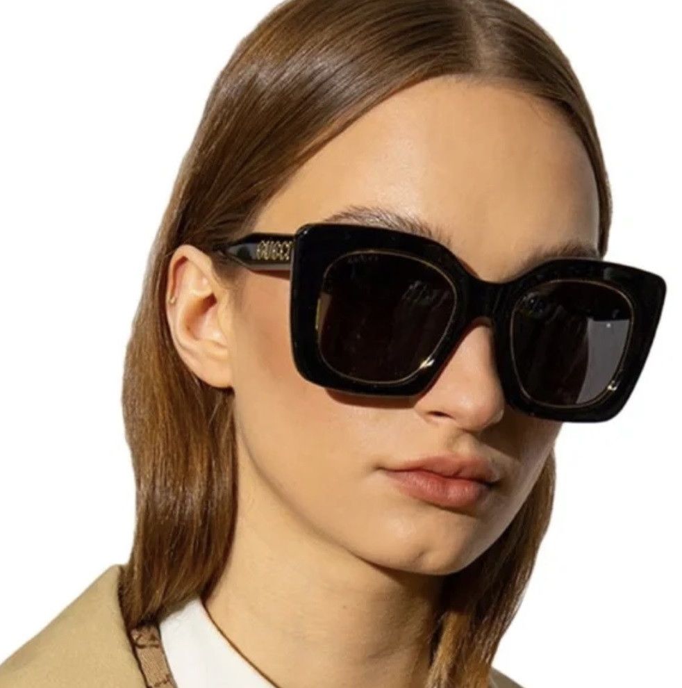Gucci NEW Gucci GG1151S 001 Cat Eye Oversized Unisex Sunglasses Size ONE SIZE - 11 Thumbnail