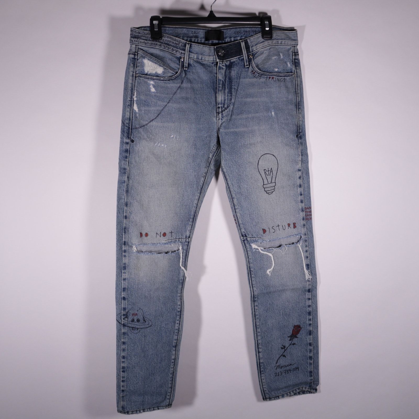 Rta RTA Road to Awe Graphic Print Denim Jeans Size 31 Size US 31 - 1 Thumbnail