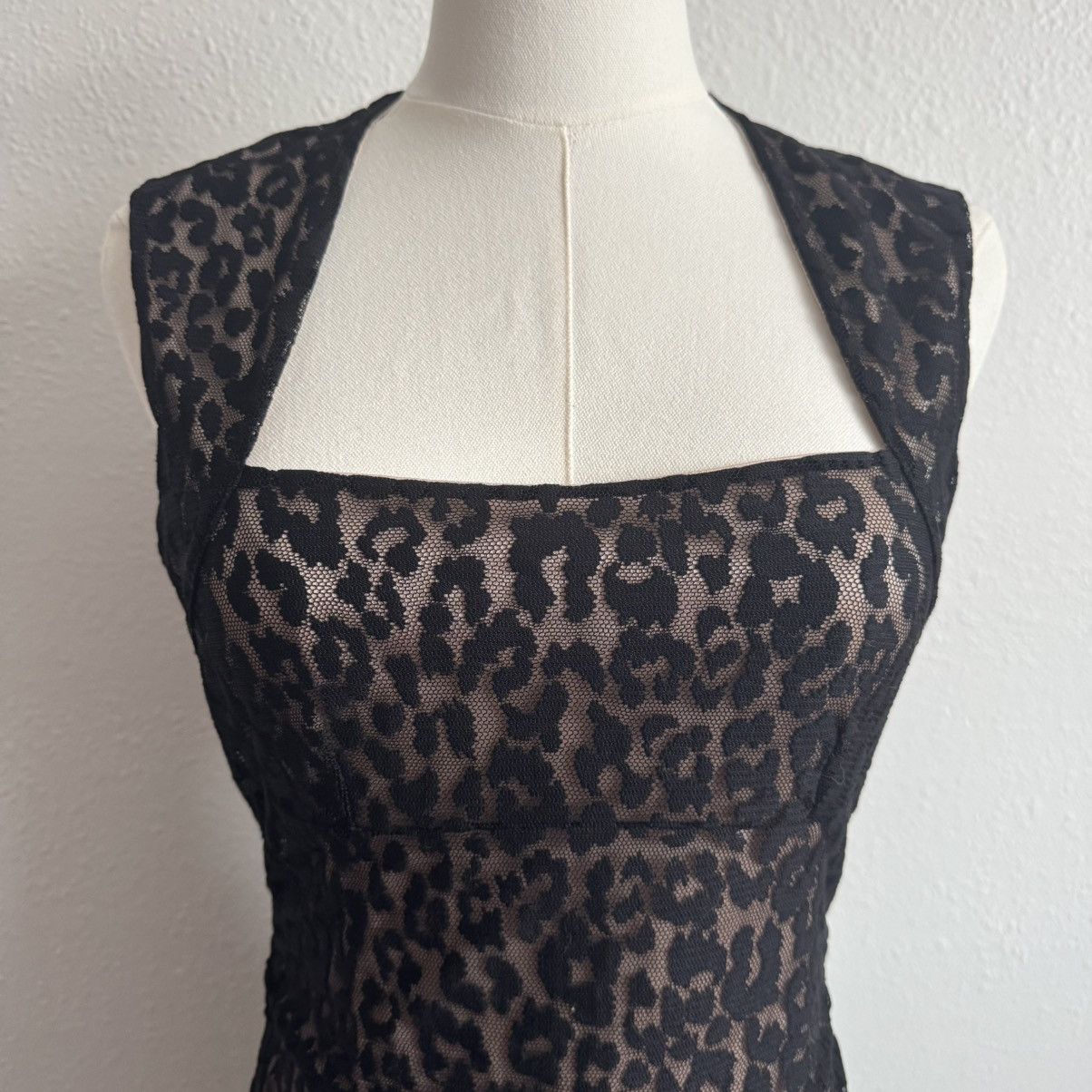 Other MODA INTERNATIONAL Vintage Black Leopard Print Mini Dress Size S / US 4 / IT 40 - 3 Thumbnail