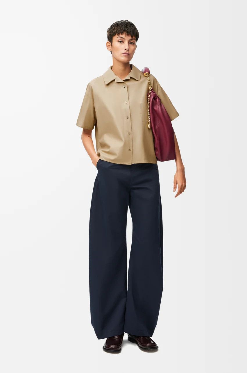 Loewe o1loc1c0525 Short Sleeve Shirt in Beige Size M / US 6-8 / IT 42-44 - 2 Thumbnail
