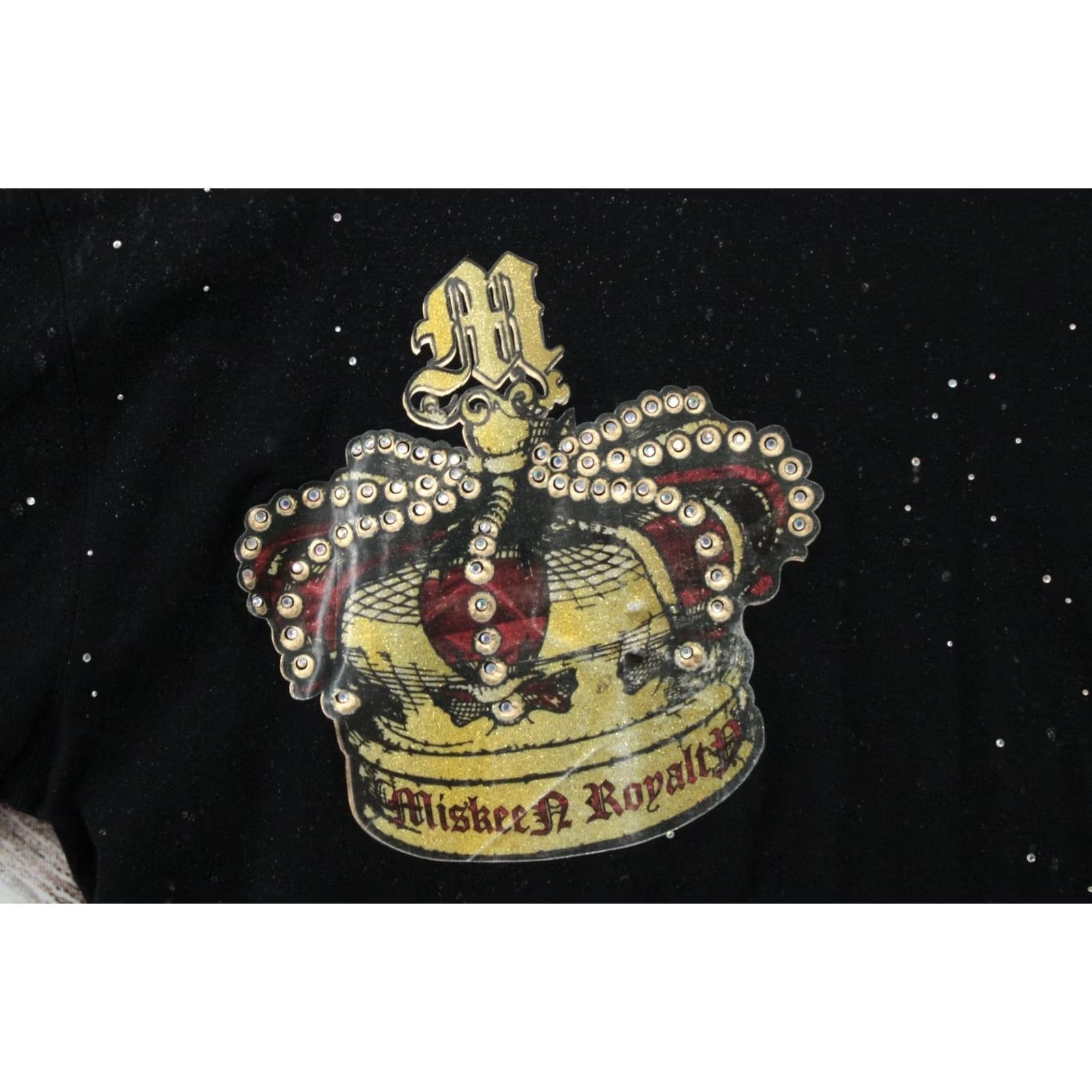 Vintage Miskeen Originals T-Shirt Mens 3XL Black Short Sleeve Royal Crown Rhine Stone Size US XXL / EU 58 / 5 - 5 Thumbnail