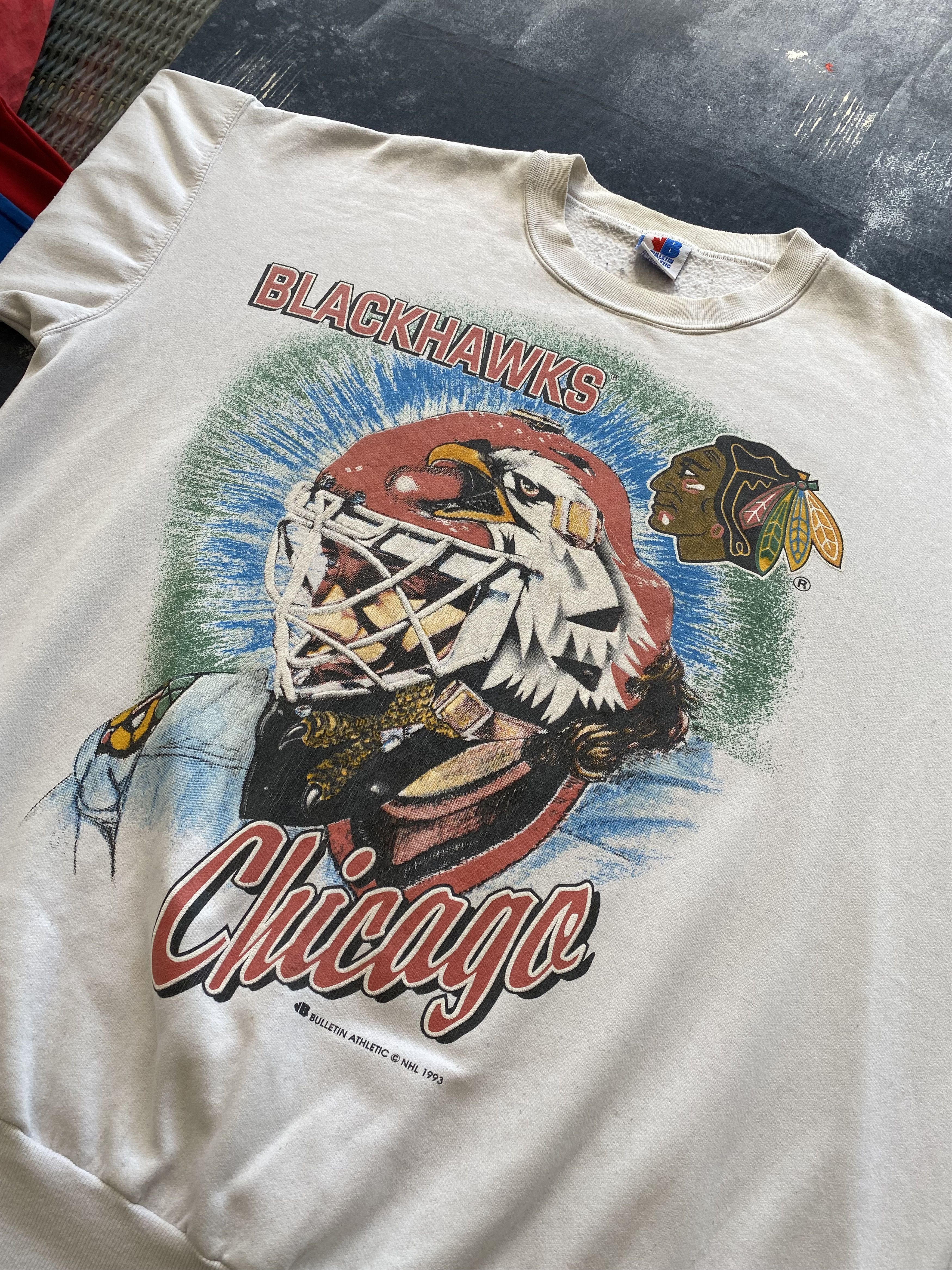 NHL × Vintage Chicago Blackhawks Vintage 1993 NHL Sweatshirt Size US XXL / EU 58 / 5 - 13 Thumbnail