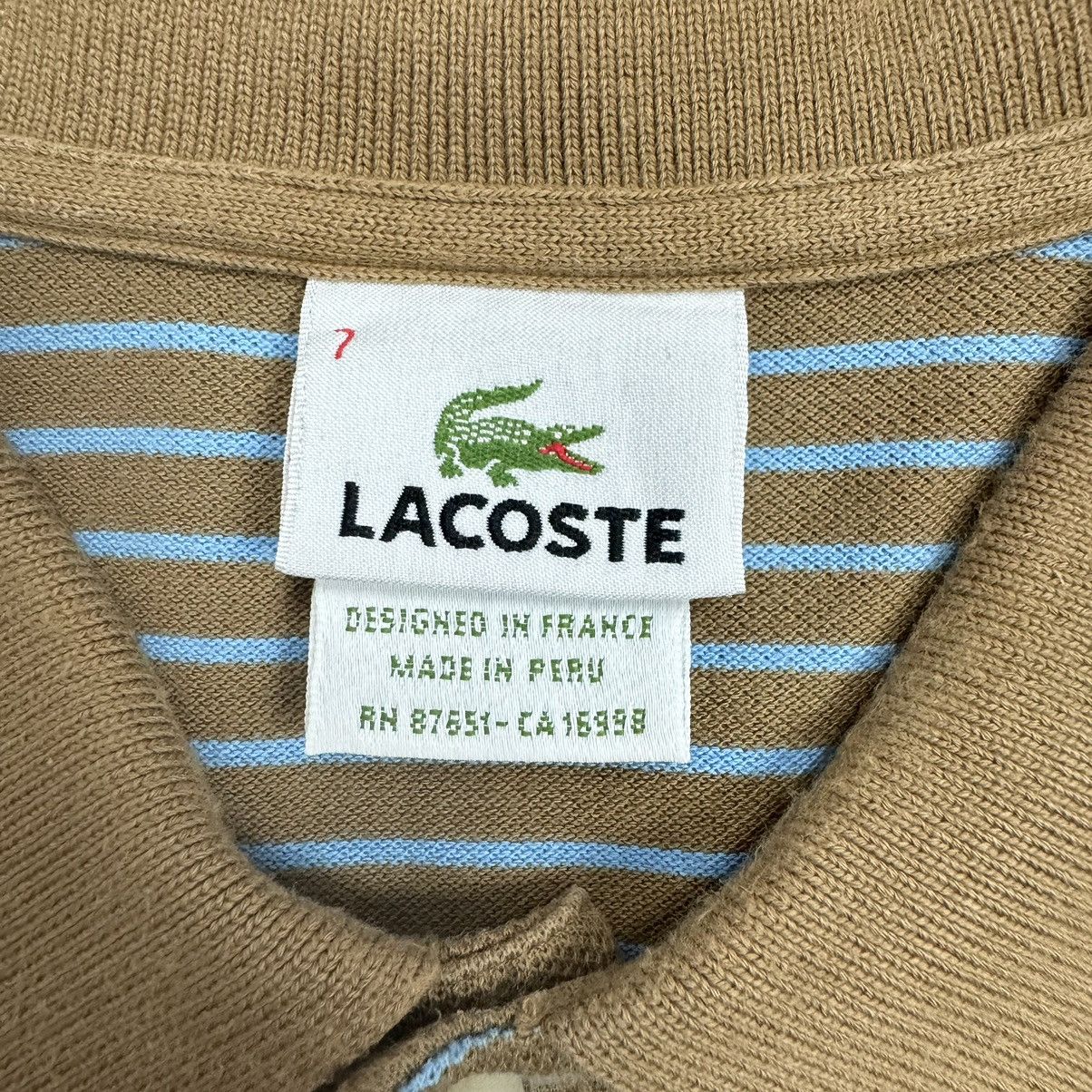 Other Vintage Lacoste Brown/Baby Blue Striped Polo T-Shirt Size US M / EU 48-50 / 2 - 9 Thumbnail