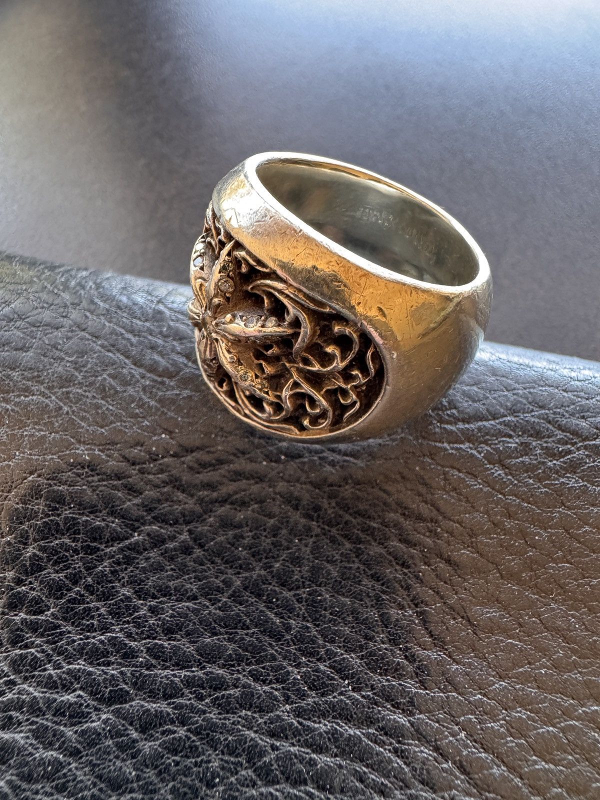 Chrome Hearts Chrome Hearts large ring with center diamond + Size ONE SIZE - 2 Thumbnail