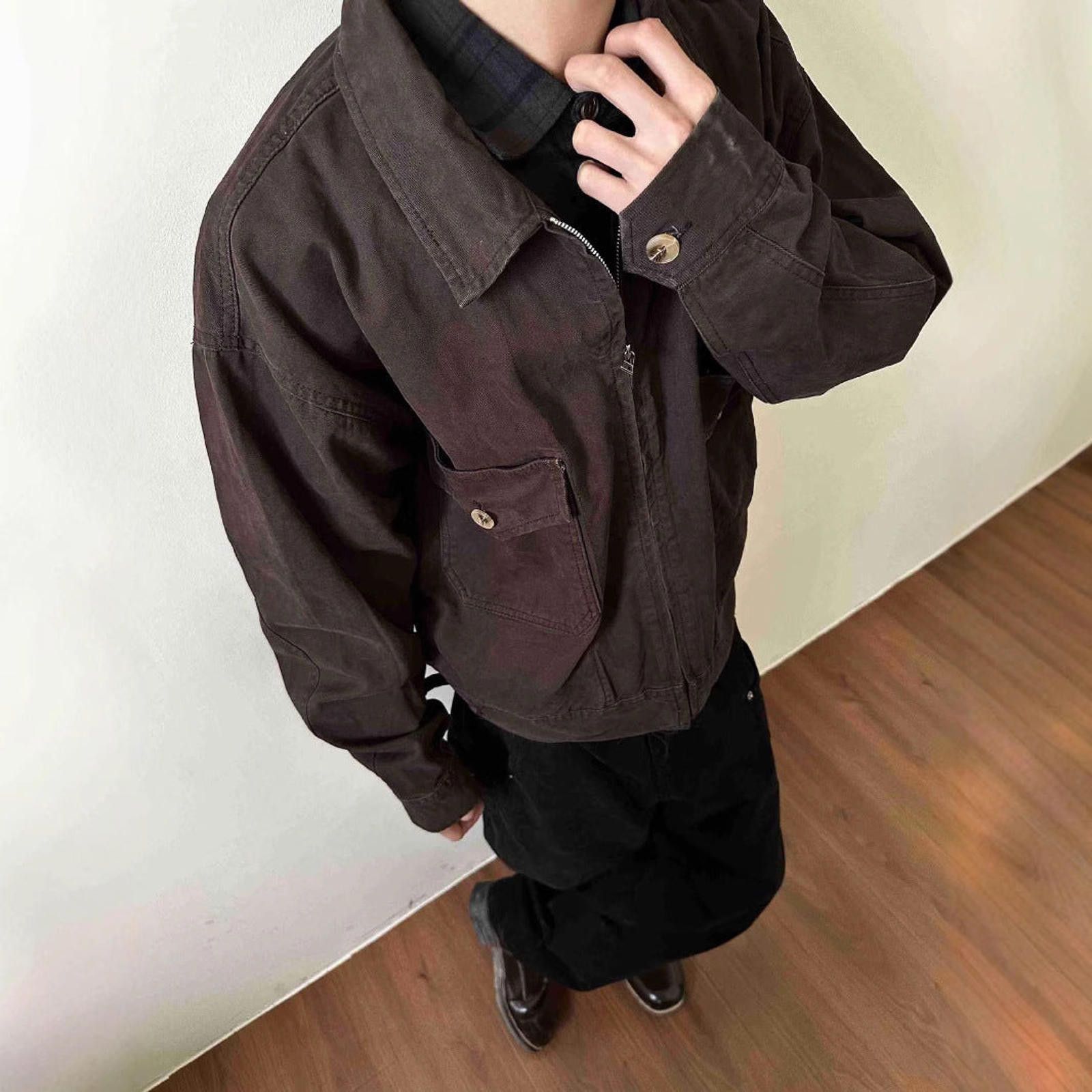 Japanese Brand Beige Casual Zip-Up Light Jacket, Relaxed Fit Outerwear Size US M / EU 48-50 / 2 - 6 Thumbnail