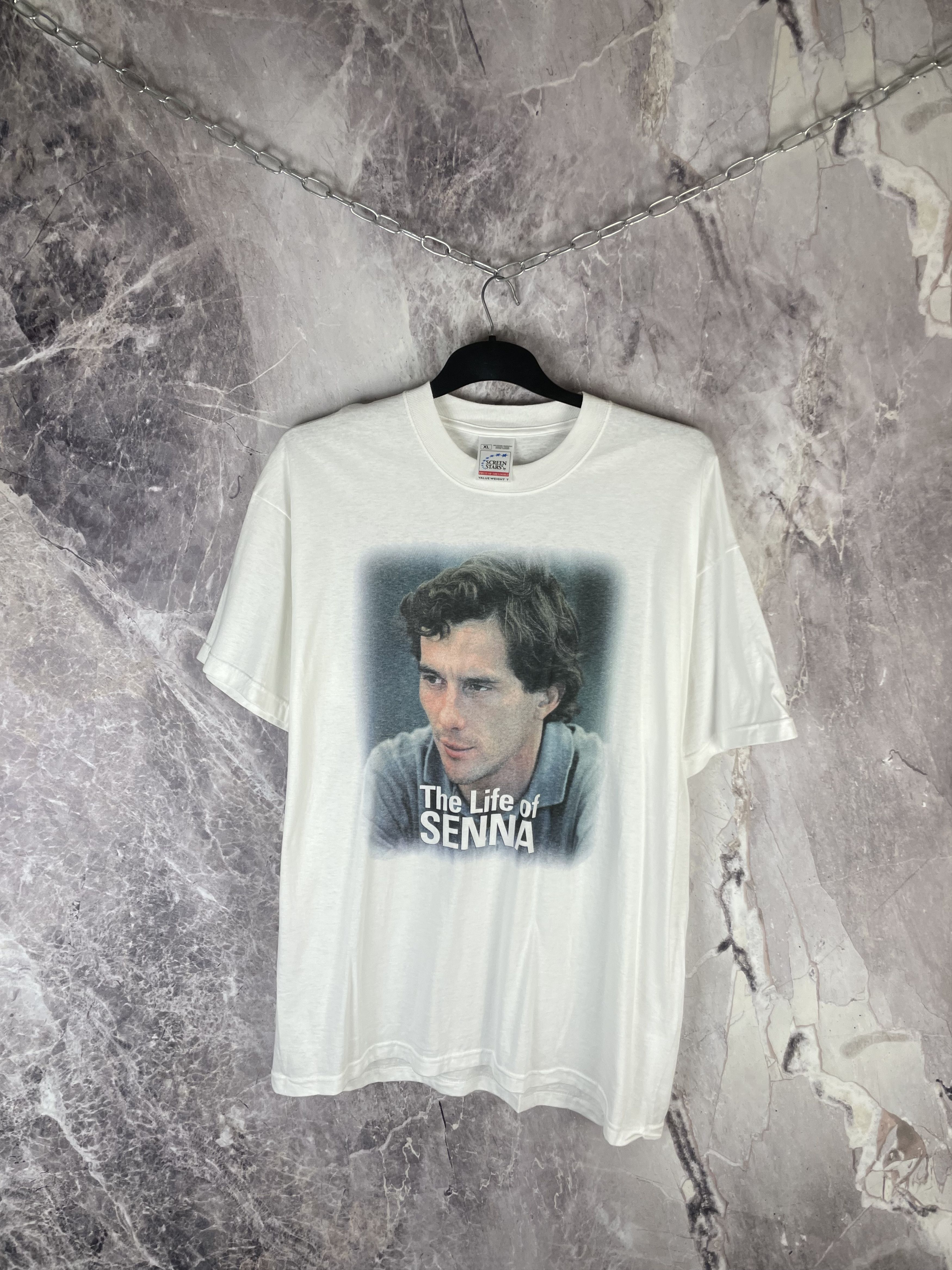 Formula 1 Vintage 90s Ayrton Senna Rap Tee F1 Racing Size US XL / EU 56 / 4 - 2 Thumbnail