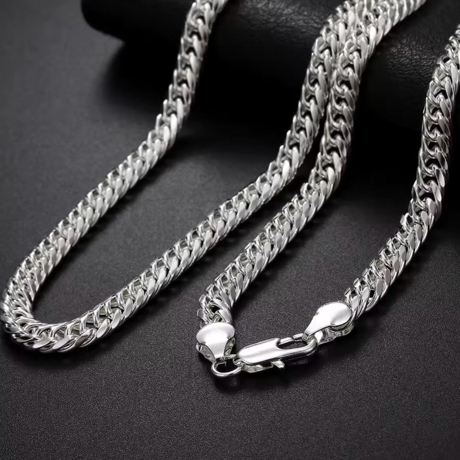 Other Width 6MM chain 925 Sterling Silver Plated Necklaces Size ONE SIZE - 4 Thumbnail