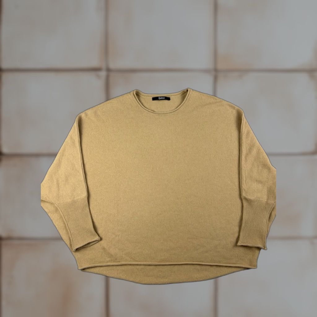 Quince Quince Sweater Women L Brown Crew Neck Knit Cashmere Raglan Sleeve Pullover Lightweight Logo Boxy Fit Knit Solid Regular Wool? Size L / US 10 / IT 46 - 1 Thumbnail