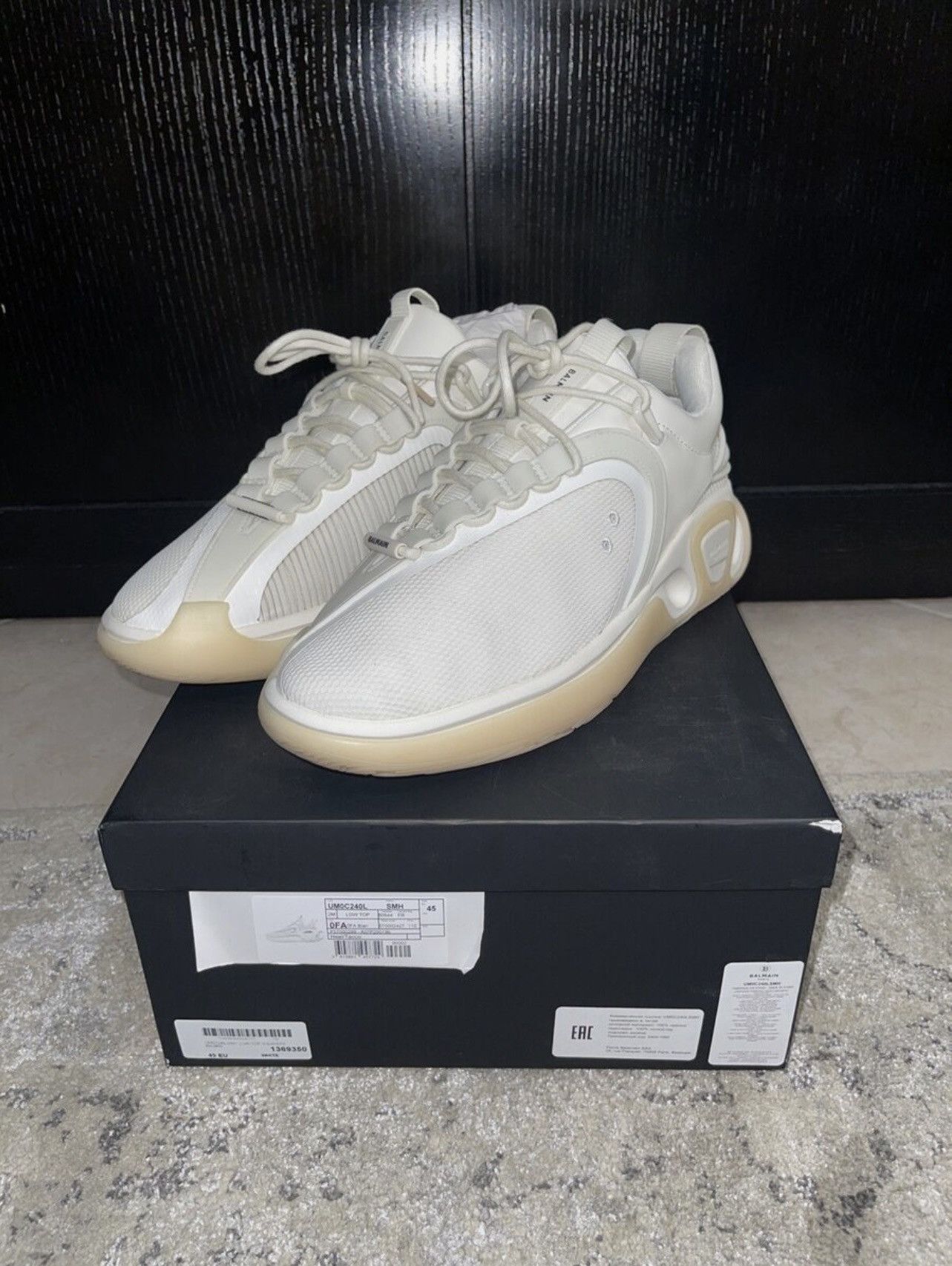Balmain BALMAIN B RUNNER LOW. SIZE 45 / 12 US. WHITE BEIGE ROSE GOLD Size US 12 / EU 45 - 6 Thumbnail