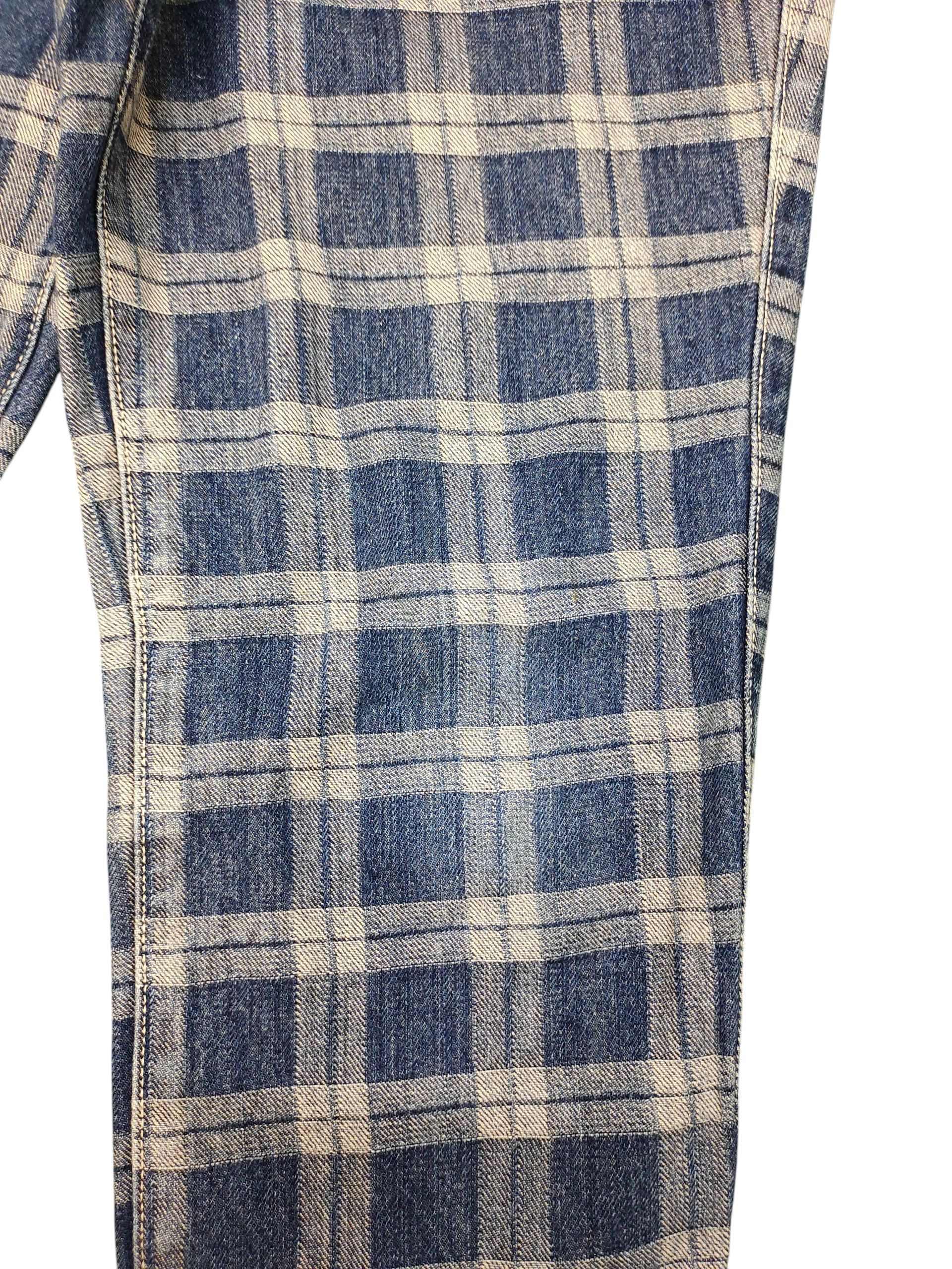 Kapital Vintage Kapital Japan Checkered Cropped Denim Jeans Size US 33 - 3 Thumbnail