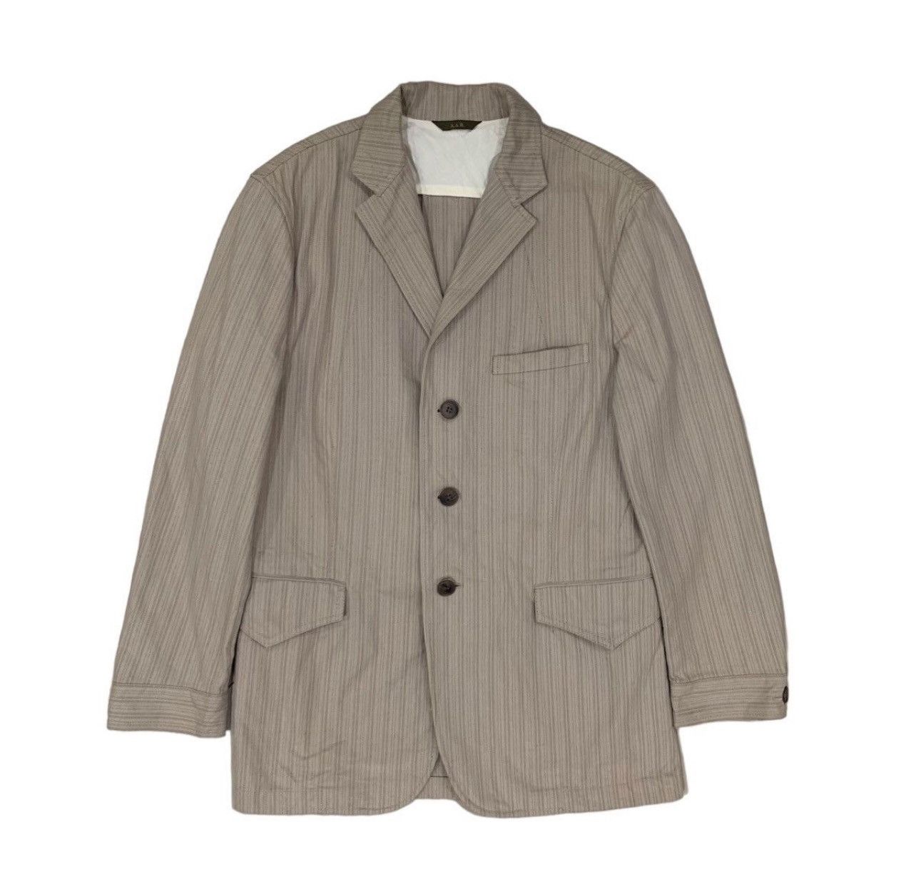 Yohji Yamamoto 🔥Against All Risk Yohji Yamamoto Striped Button Jacket Size US M / EU 48-50 / 2 - 2 Thumbnail