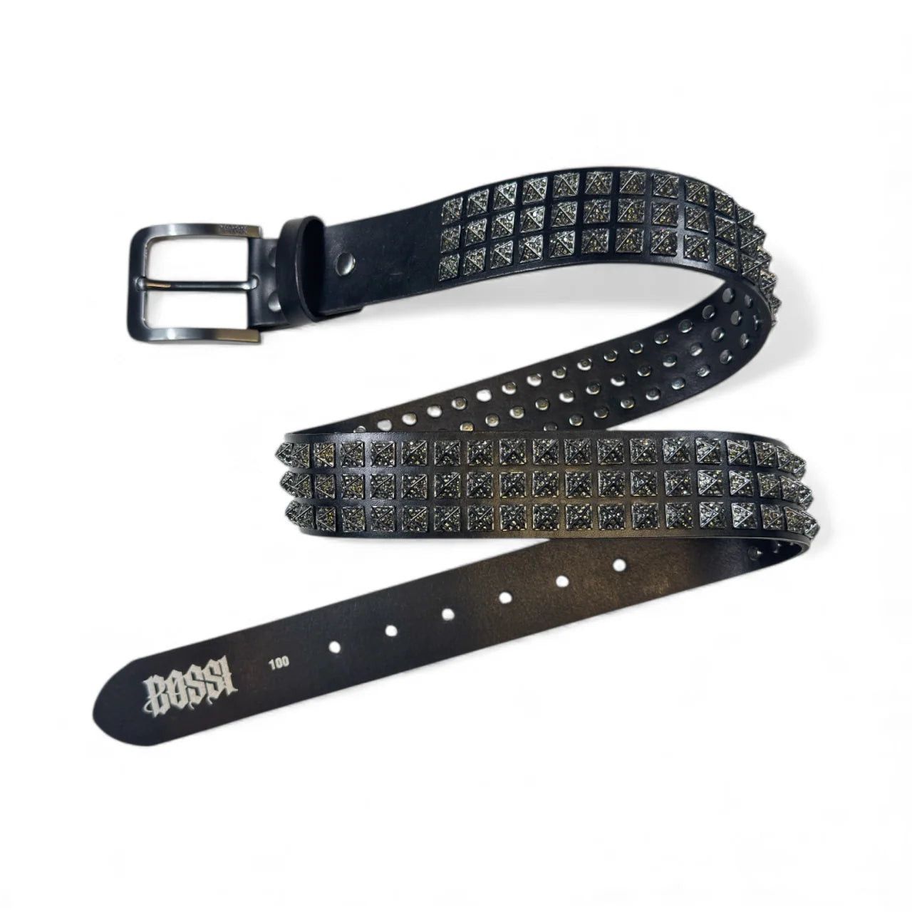 Bossi Sportswear Bossi Rhinestone Punk Stud Belt Black/Gunmetal Size ONE SIZE - 1 Preview