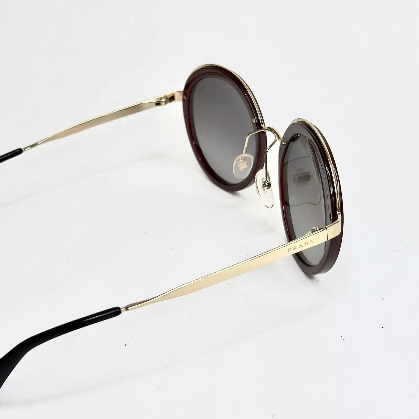 Prada PRADA CINEMA 50T Round Metal Gold Burgundy POLARIZED PR50TS Size ONE SIZE - 9 Thumbnail