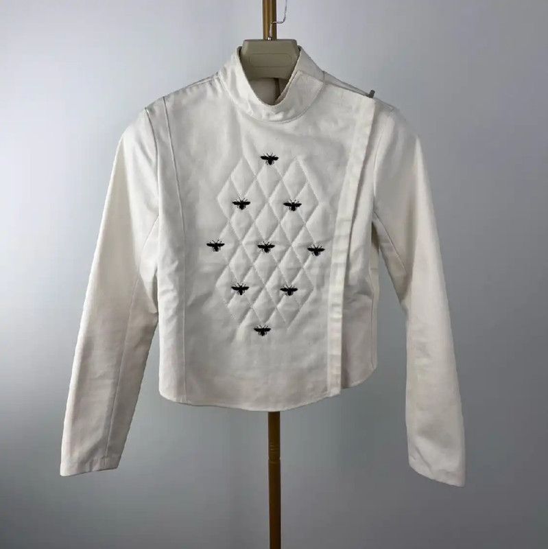Dior Dior White Cotton Jacket for Women 0089 Size M / US 6-8 / IT 42-44 - 1 Thumbnail