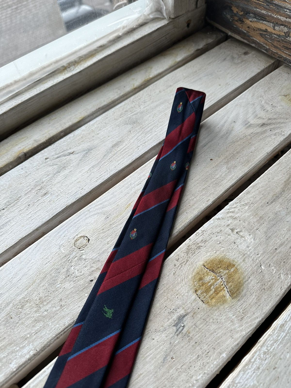 Burberry × Vintage 🚨Vintage 90s Burberrys Embroidered LOGO tie monogram RARE Size ONE SIZE - 6 Thumbnail