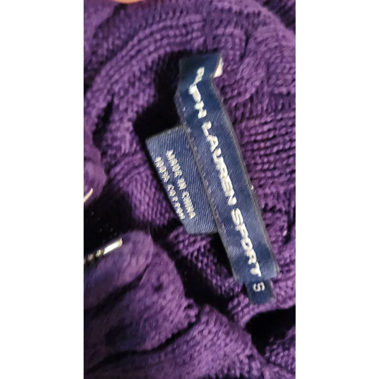 Polo Ralph Lauren Ralph Lauren Sport Sweater Womens S PURPLE Cable Knit Full Zip Cotton 100% Size S / US 4 / IT 40 - 2 Thumbnail