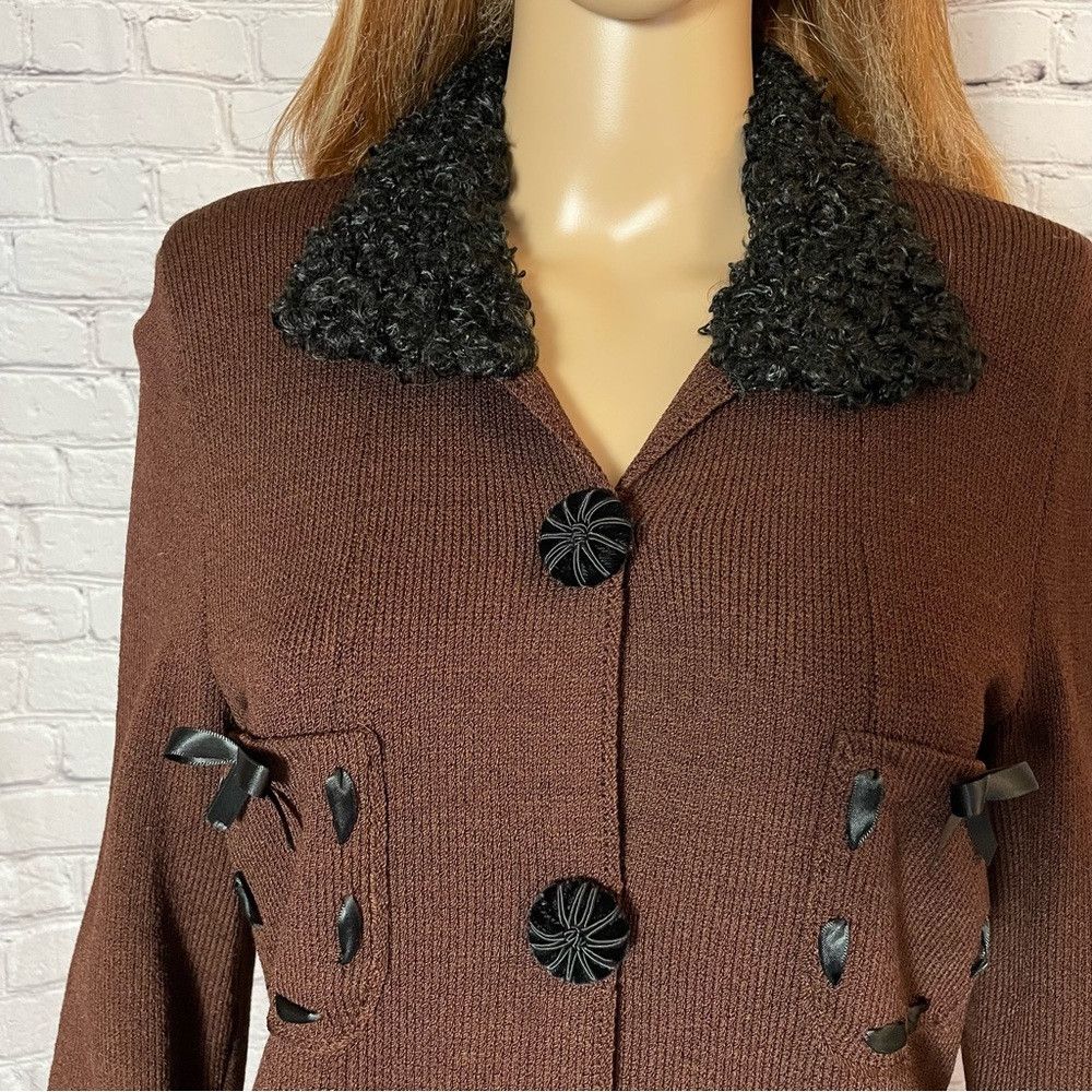Other New Vintage Jules of Margate Brown Knit Cardigan Jacket Siz Size S / US 4 / IT 40 - 3 Thumbnail