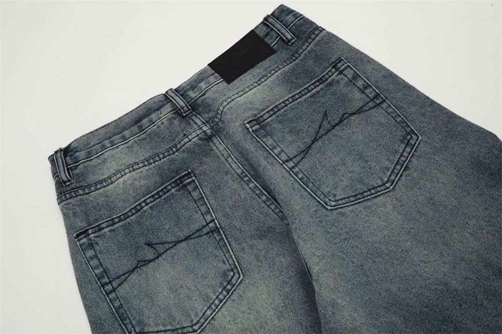 Japanese Brand Washed distressed pocket embroidery loose wide-leg jeans Size US 34 / EU 50 - 5 Thumbnail
