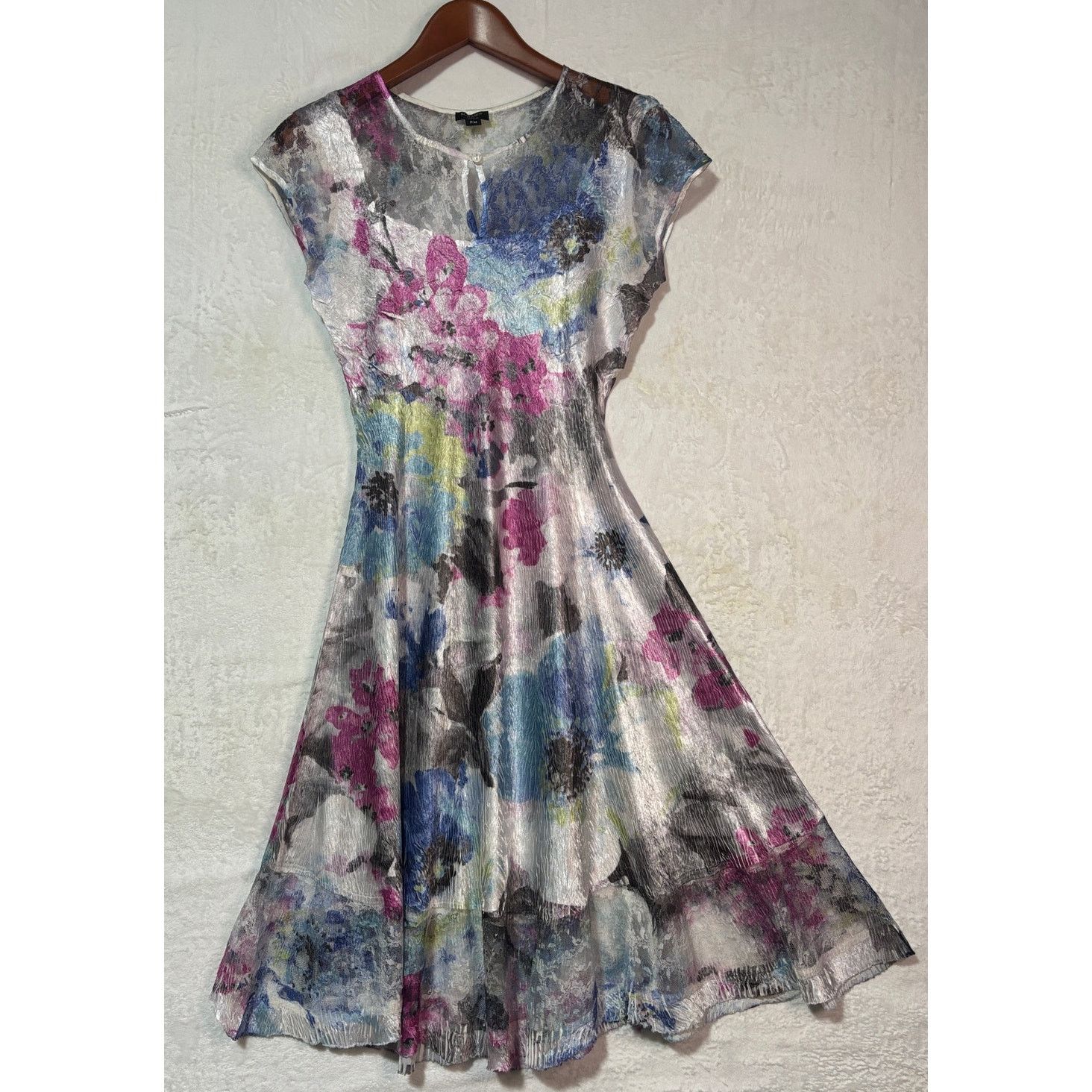 Other KOMAROV Women’s PETITE Chiffon Lace & Charmeuse Dress | M Size M / US 6-8 / IT 42-44 - 5 Thumbnail