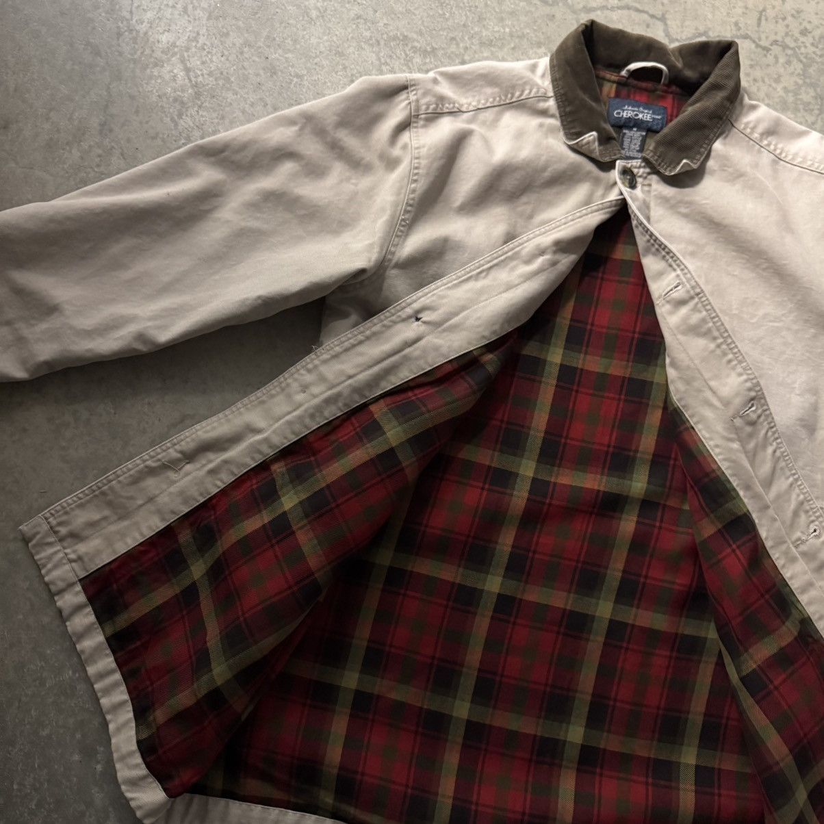 Cherokee Vintage 90s Y2K Cherokee Tan Cotton Field Jacket Plaid Lined Size US M / EU 48-50 / 2 - 2 Thumbnail