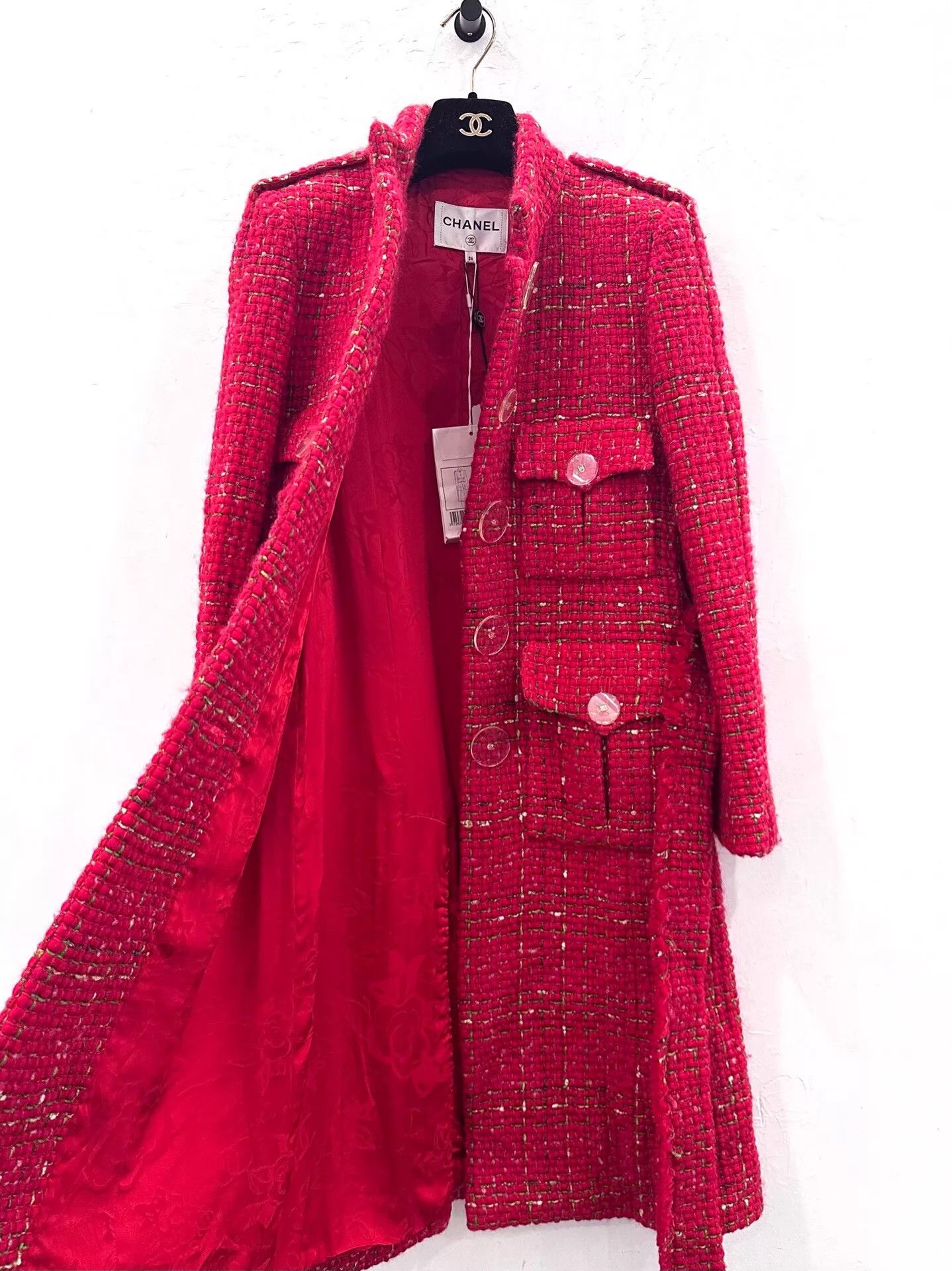 Chanel Chanel Metro Series Red Tweed Wool Overcoat GD Size 36 Size XS / US 0-2 / IT 36-38 - 4 Thumbnail