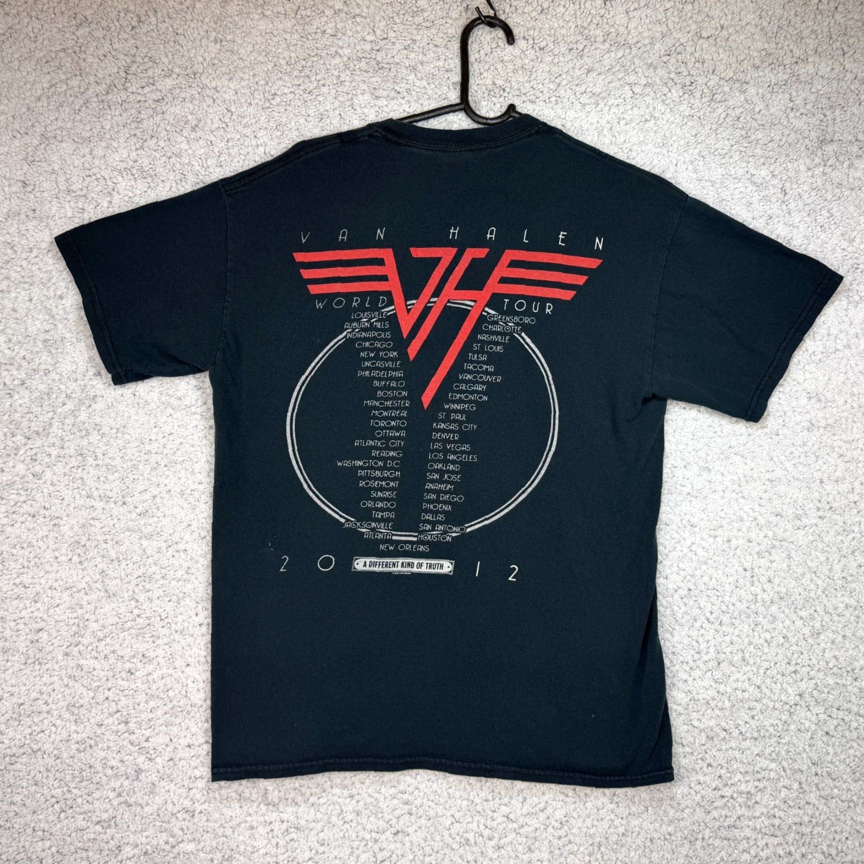 Vintage Van Halen T-Shirt Small Unisex Adults Black Double-Sided 2012 Tour A Different Kind Of Truth Concert Shirt Mens Womens Size US S / EU 44-46 / 1 - 4 Thumbnail
