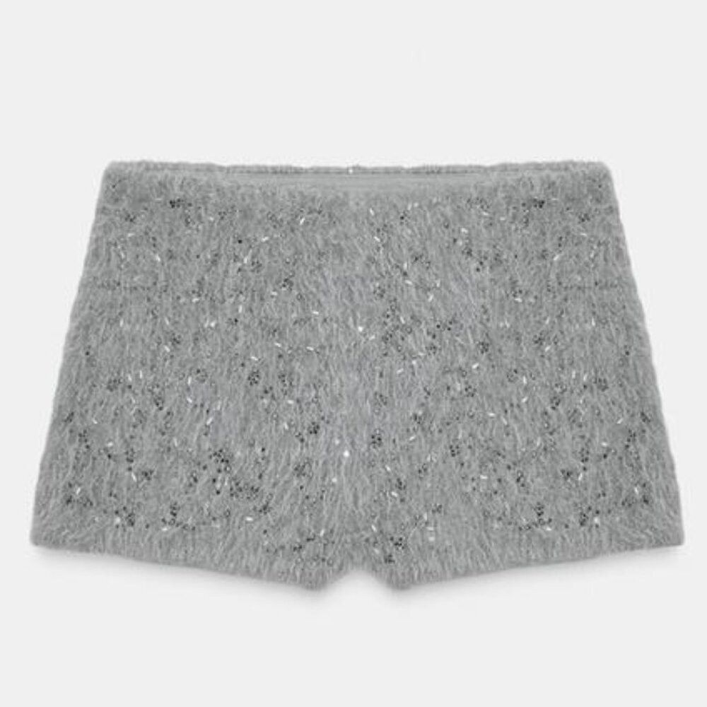 Zara ZARA MINI FAUX FUR BEAD SHORTS Size 29" - 6 Thumbnail