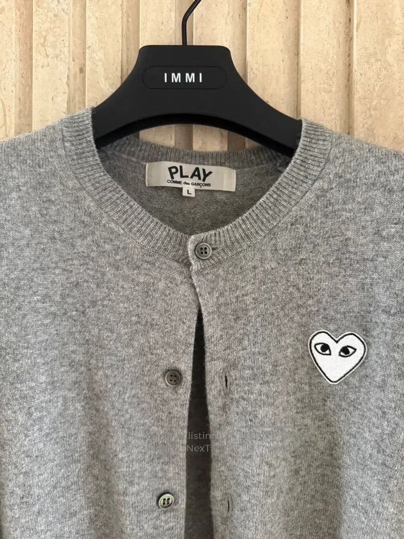 Comme des Garcons Comme Des Garcons Gray Wool Cardigan, L size, Classic Whit Size L / US 10 / IT 46 - 2 Thumbnail