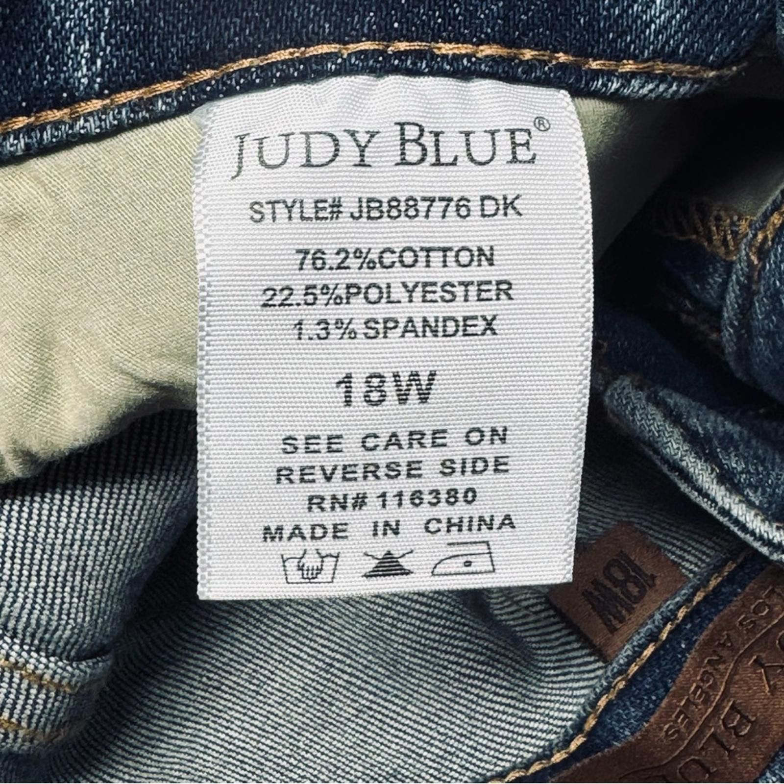 Designer NWT. Judy Blue. Slim Fit Tummy Control Jeans. Size 18W. Size 40" / US 18 - 6 Thumbnail